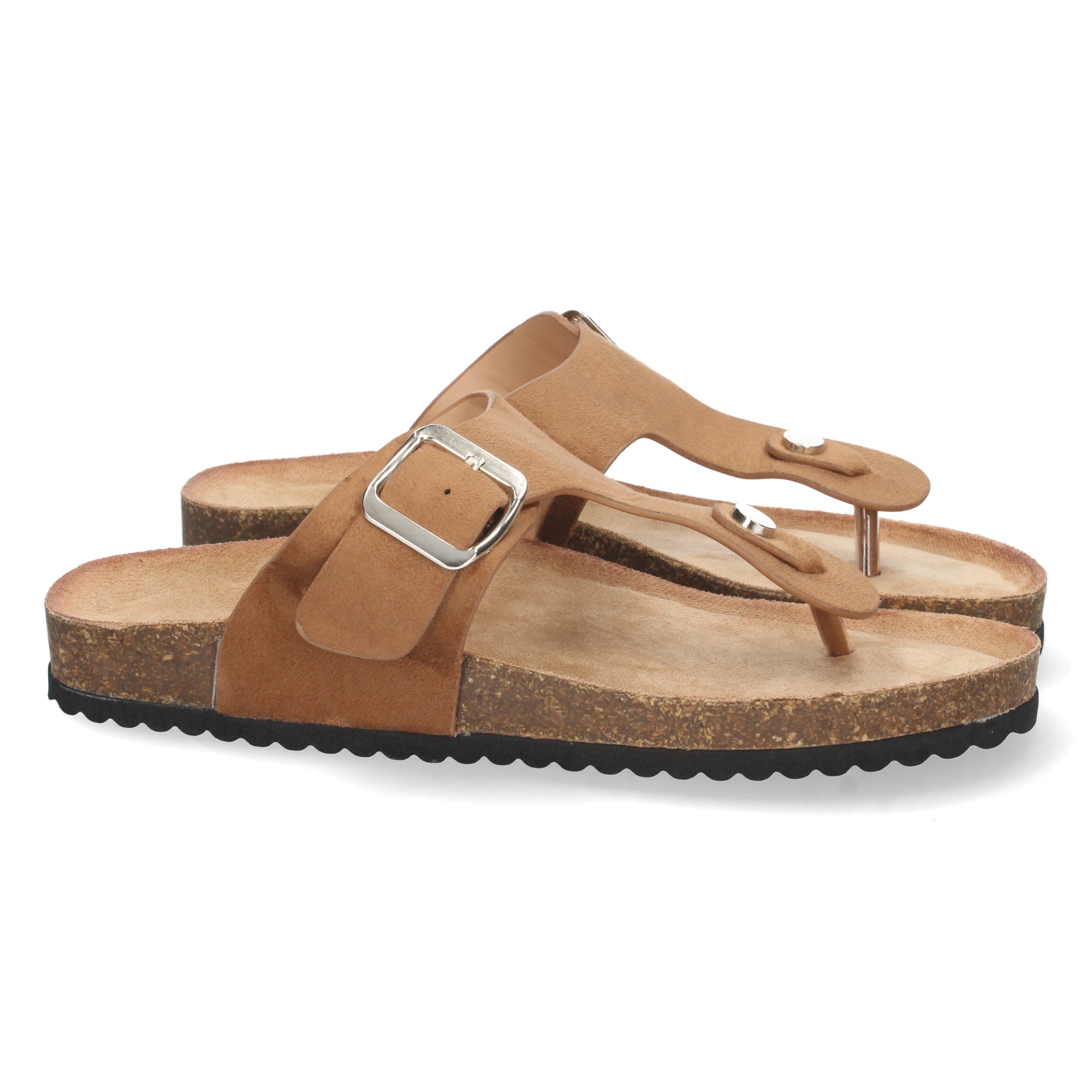 Sandalia Plana Mujer 1A-1618-Camel Comodidad y Estilo