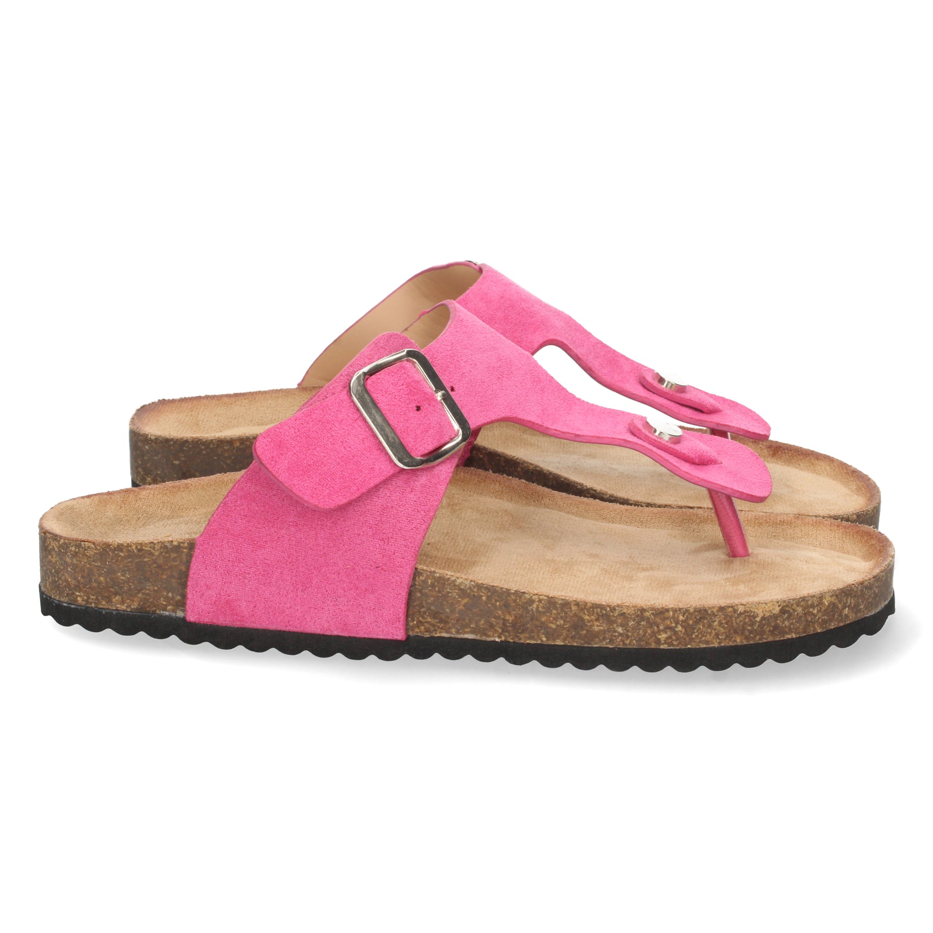 Sandalia Plana Mujer 1A-1618-Fucsia Estilo Esclava