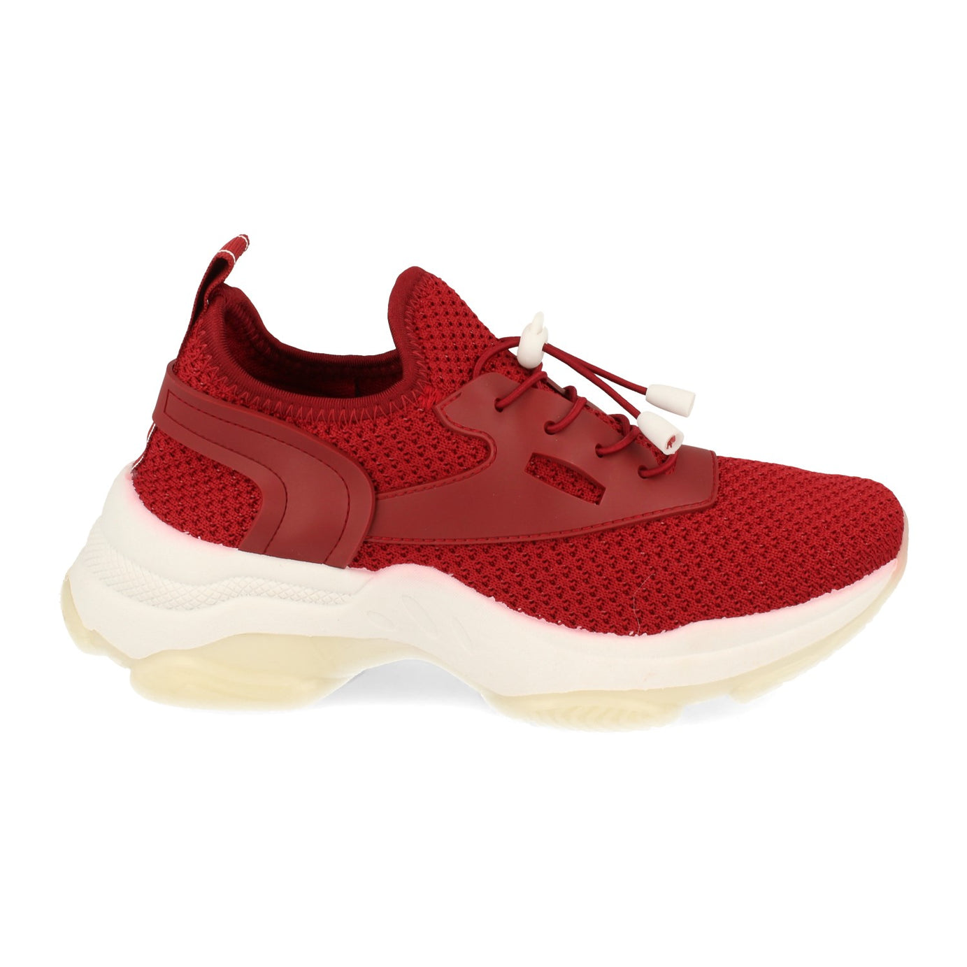 Increíbles Zapatilla 1AD-0446-Rojo Elástico y Transparente para Mujer Cómodas y Ajustables
