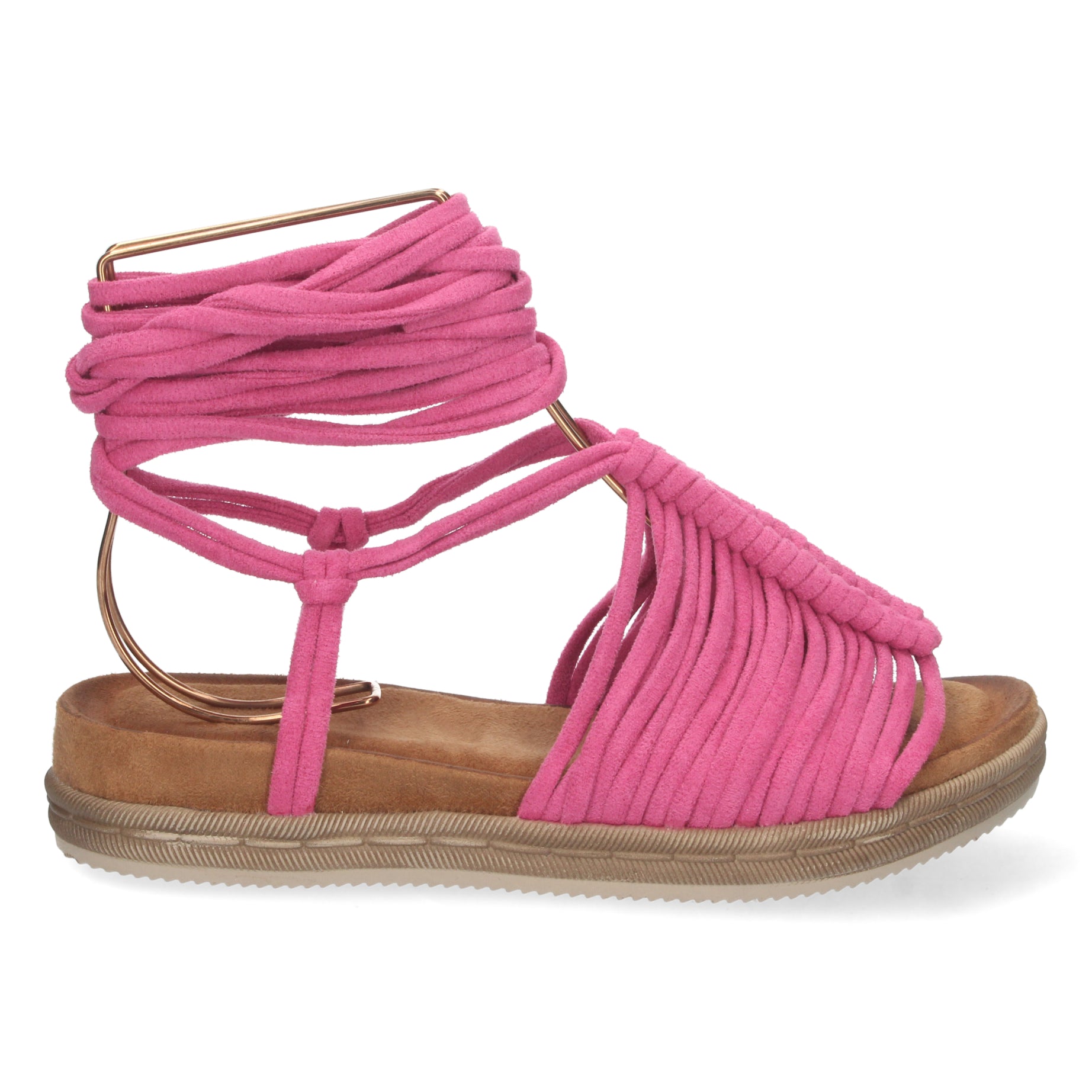 Sandalia Plana Mujer 1AF-1666-Fucsia Cómoda y Elegante