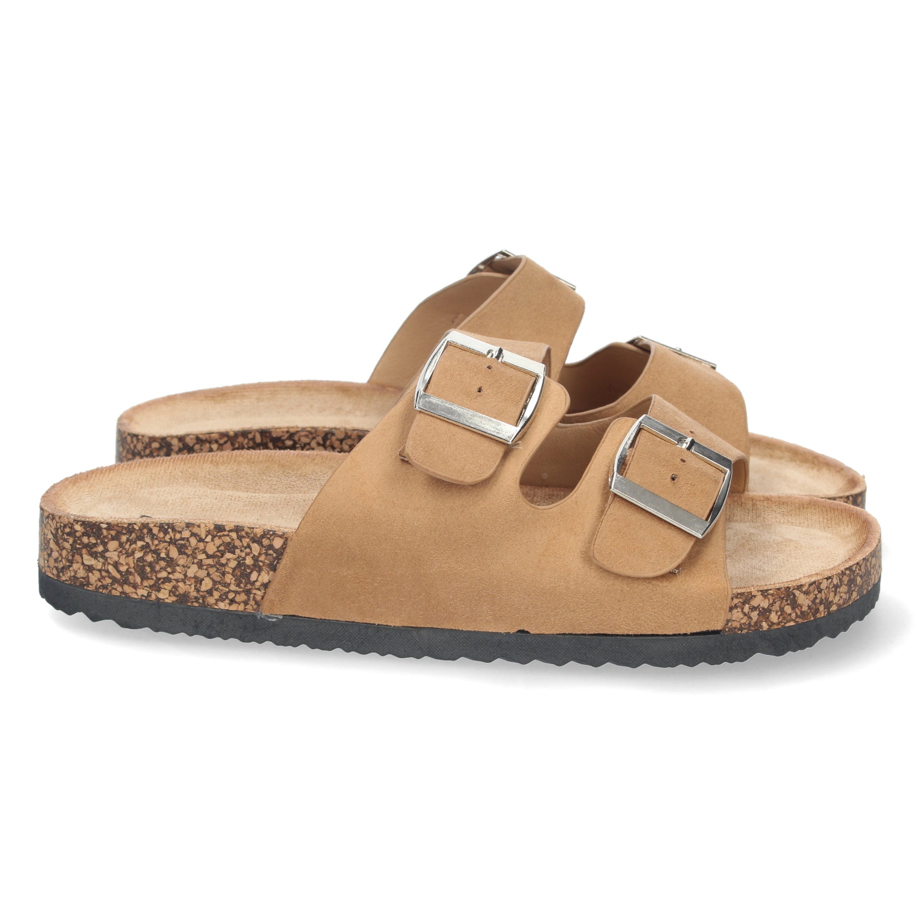 Sandalia Plana Mujer 1AY-1056-Camel Bio Hebillas Primavera