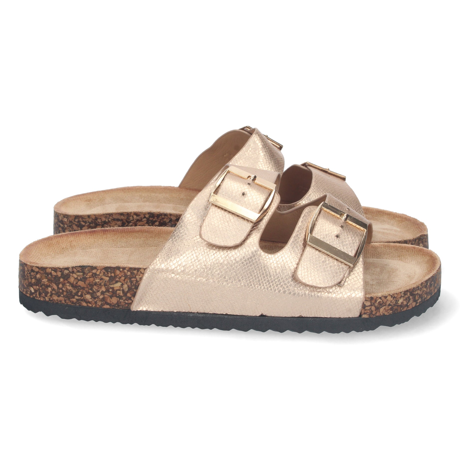 Sandalias Planas de Mujer 1AY-1056-Champán Primavera Verano