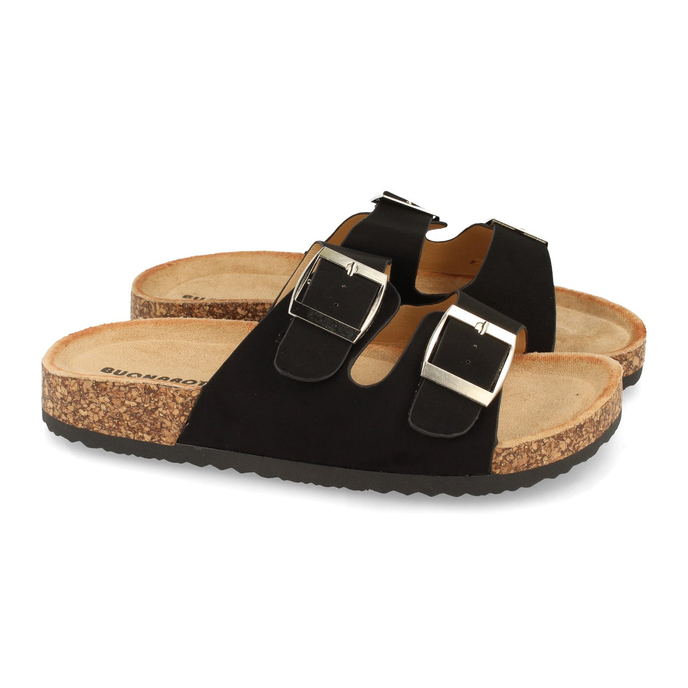 Sandalia Plana de Mujer 1AY-1056-Negro Primavera Verano