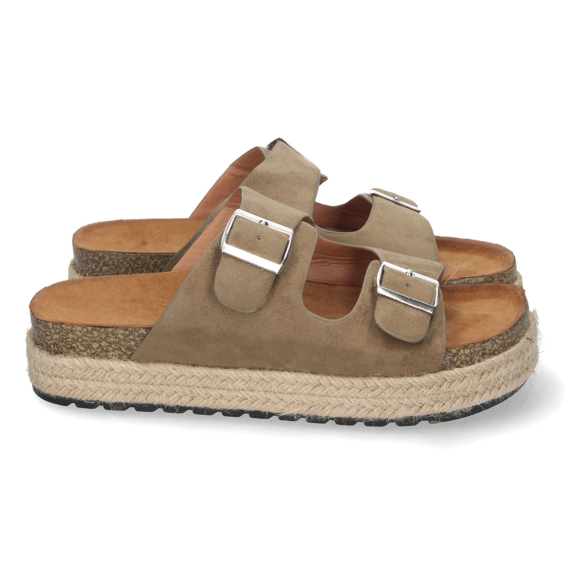 Sandalia Plana Mujer 1BP-1609-Verde Yute Comoda Primavera