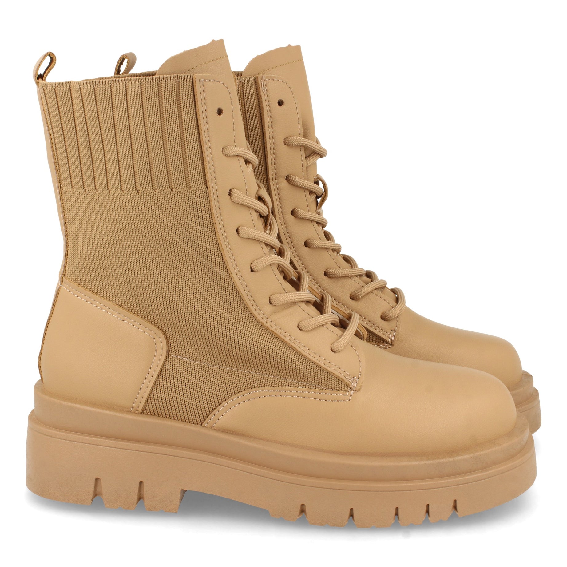 Botín Plano Mujer 1CD-1309-Camel Confort y Estilo