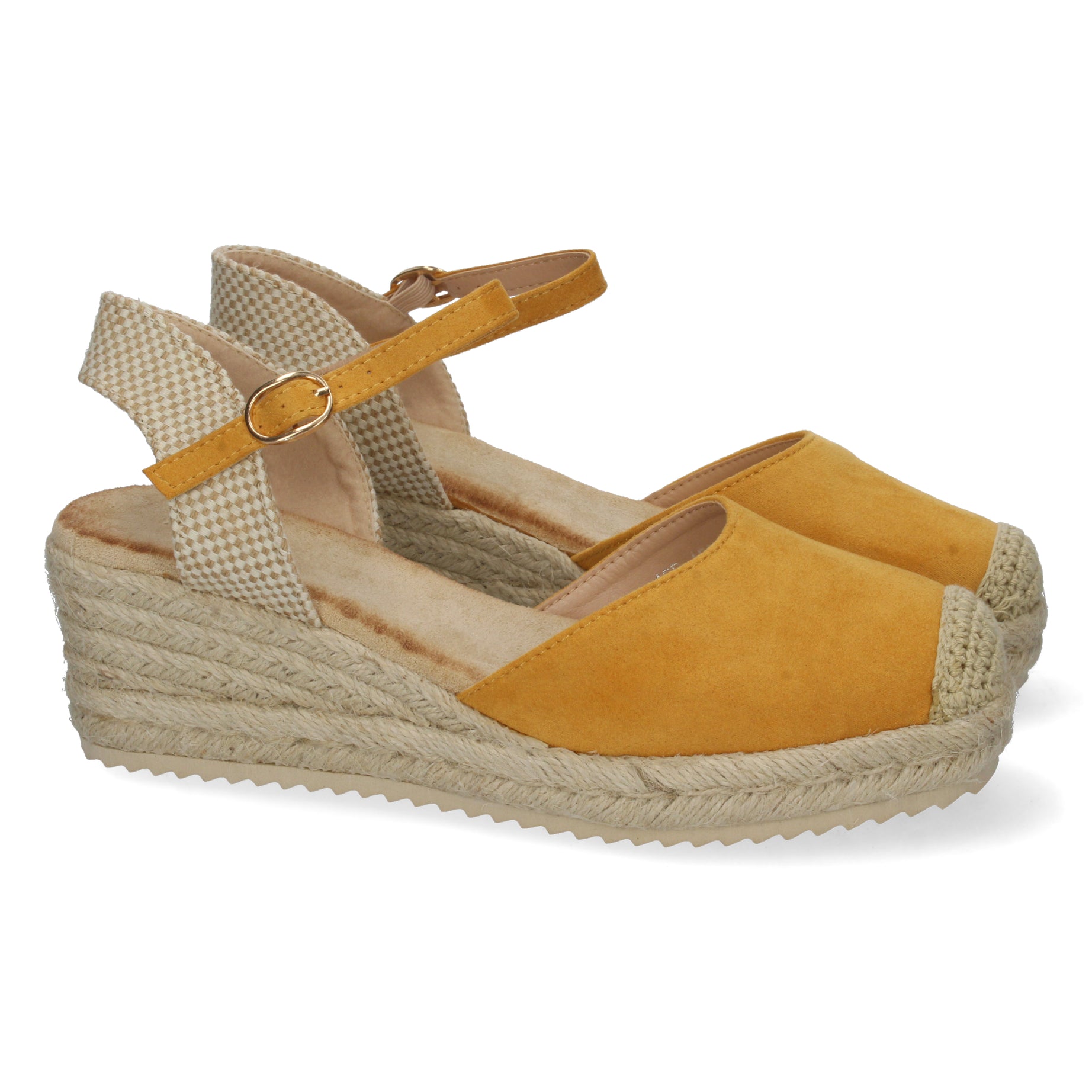 Sandalia de Cuña Mujer 1CF-1580-Amarillo Primavera Verano