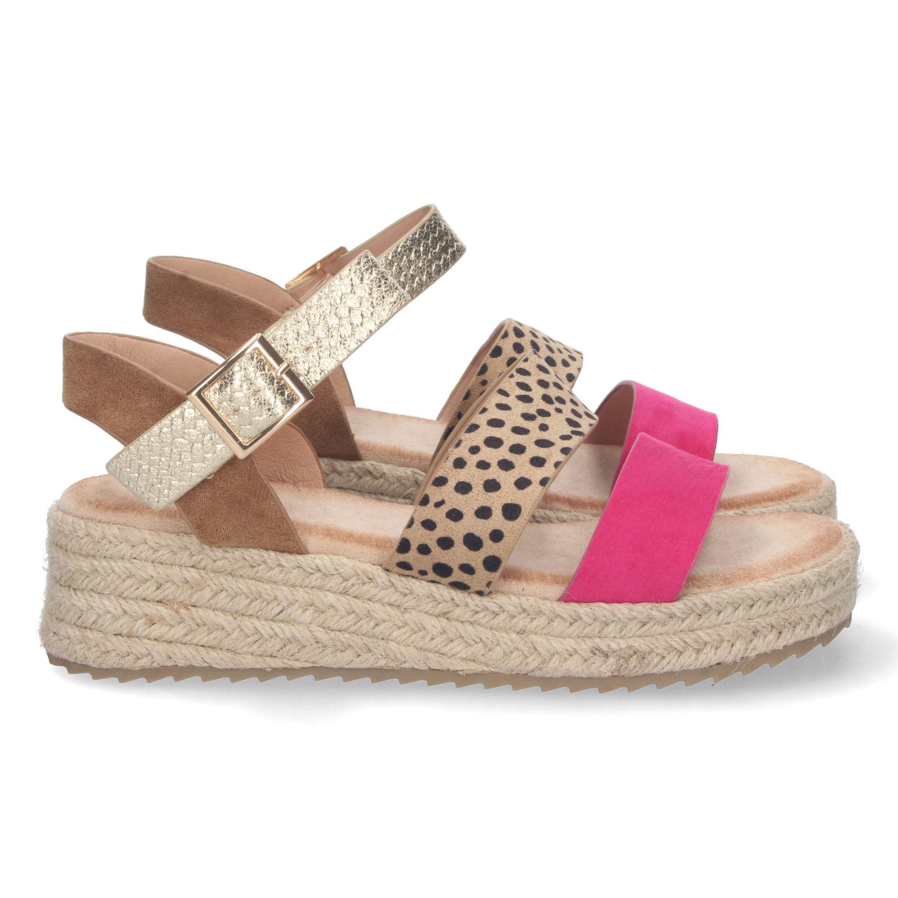 Sandalia de Plataforma Mujer 1CF-1599-Fucsia Estilo Verano