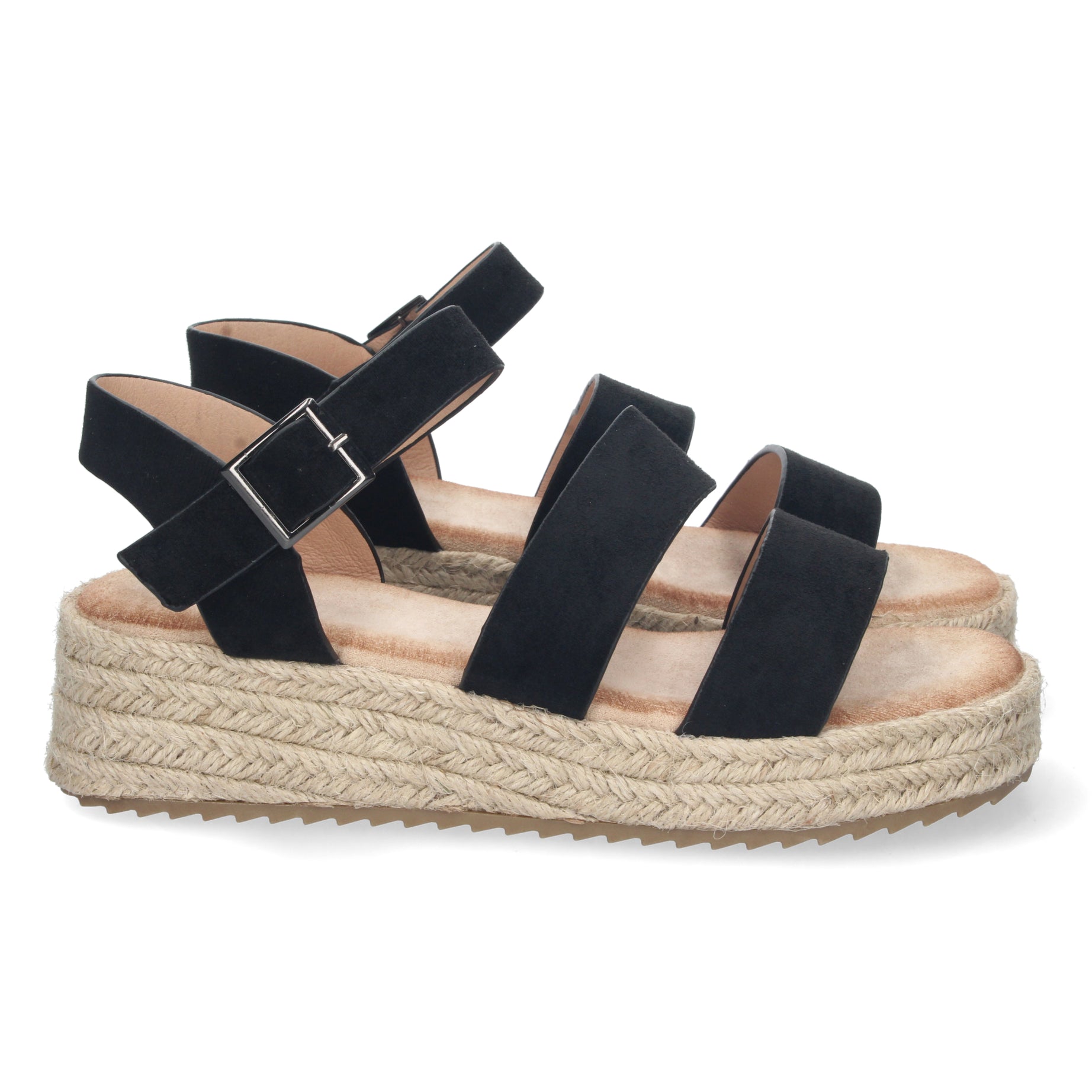 Sandalia Plataforma Mujer 1CF-1599-Negro Yute Colorido