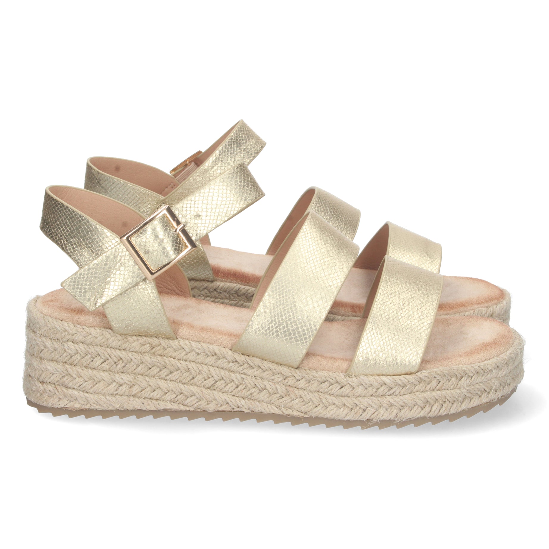 Sandalia de Plataforma Mujer 1CF-1599-Oro Estilo Verano
