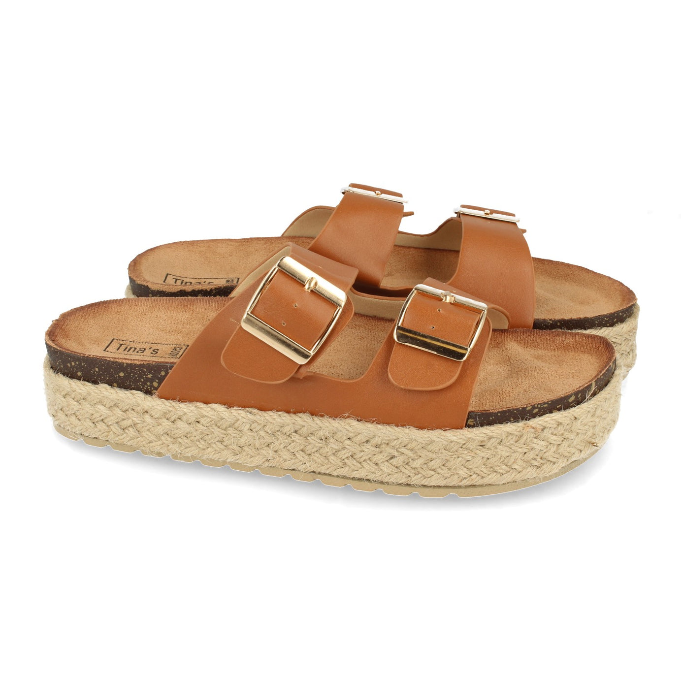 Sandalia Plana 21301-Camel Para Mujer Primavera Verano Ideal