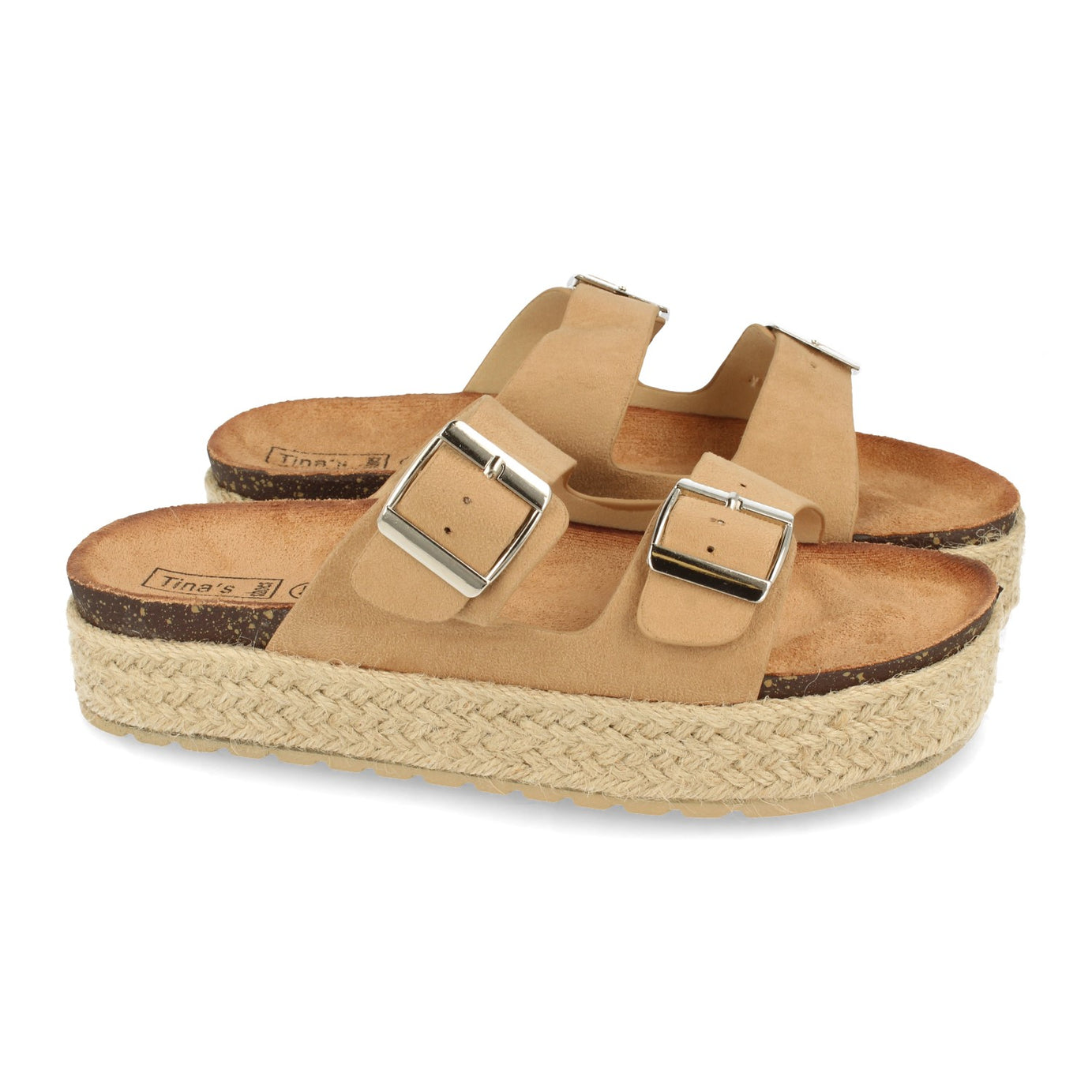 Sandalia Plana 21302-Beige Mujer Yute Primavera Verano Ideal