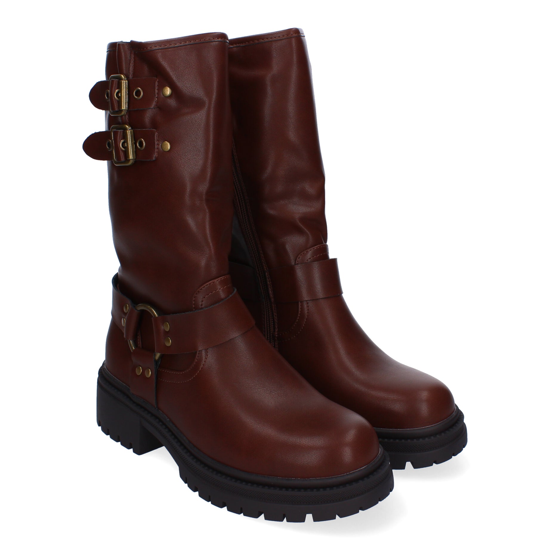Botas de Tacón 2410-Marron Elegantes y Comodas para Otoño