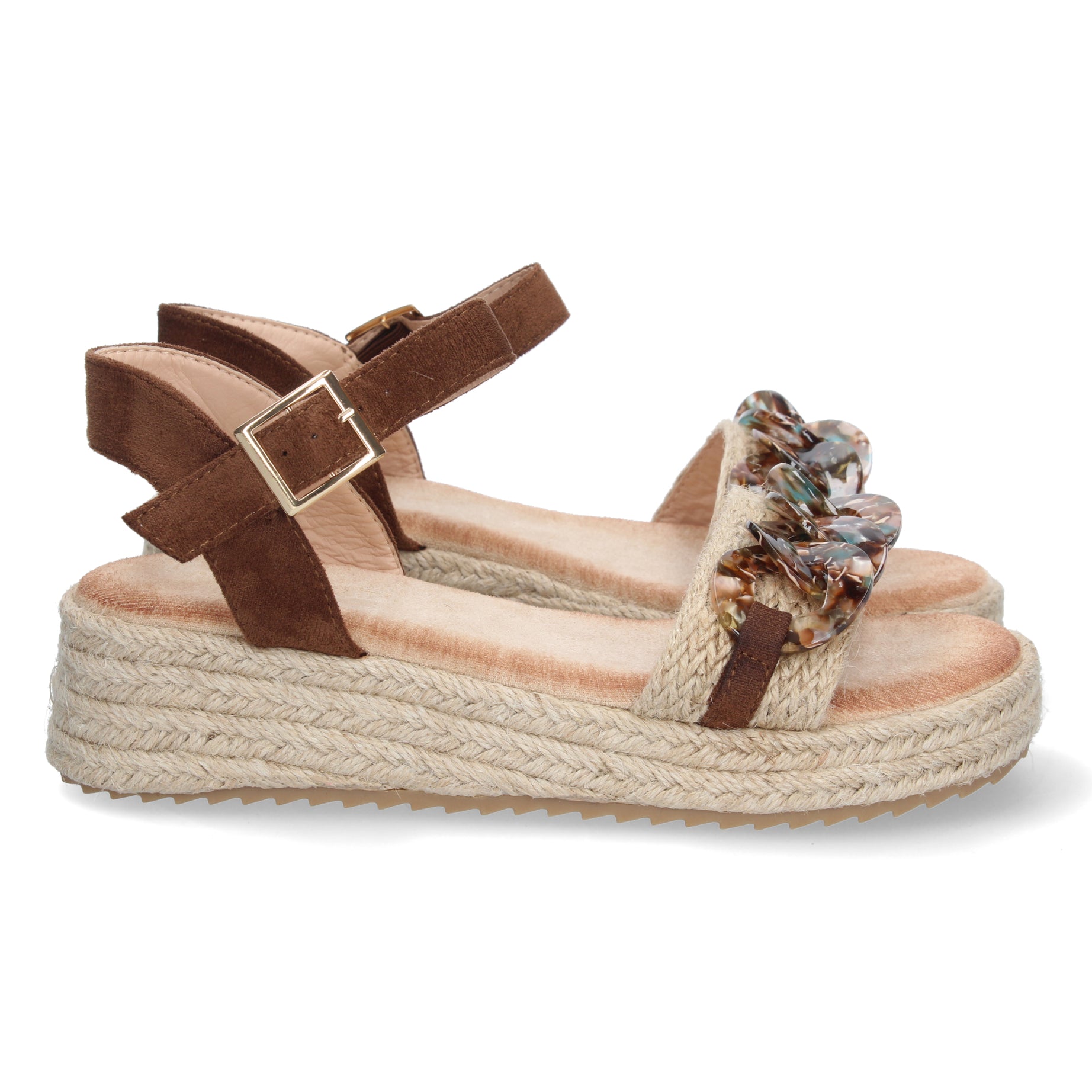 Elegante Sandalia de Plataforma 2CF-2148-Marron para Mujer con Yute Cómoda y Estilosa