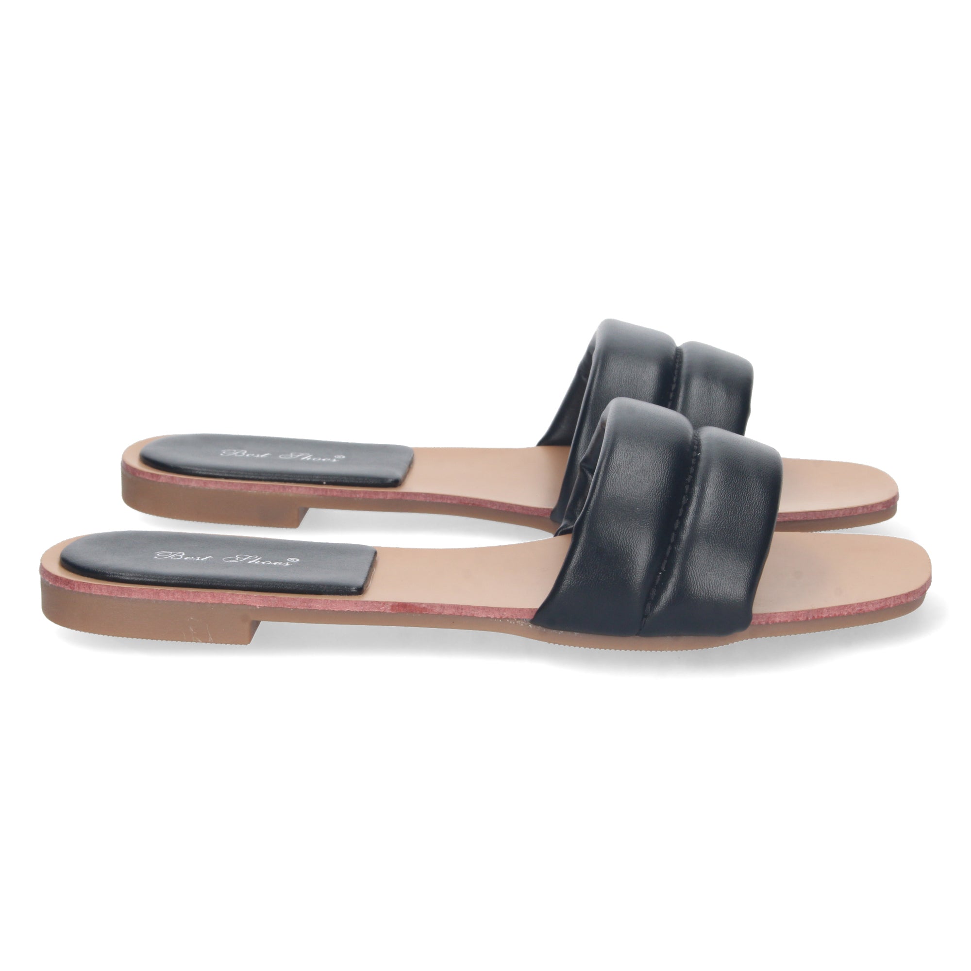 Cómoda Sandalia Plana 2S41-Negro Mujer Con Pala Acolchada