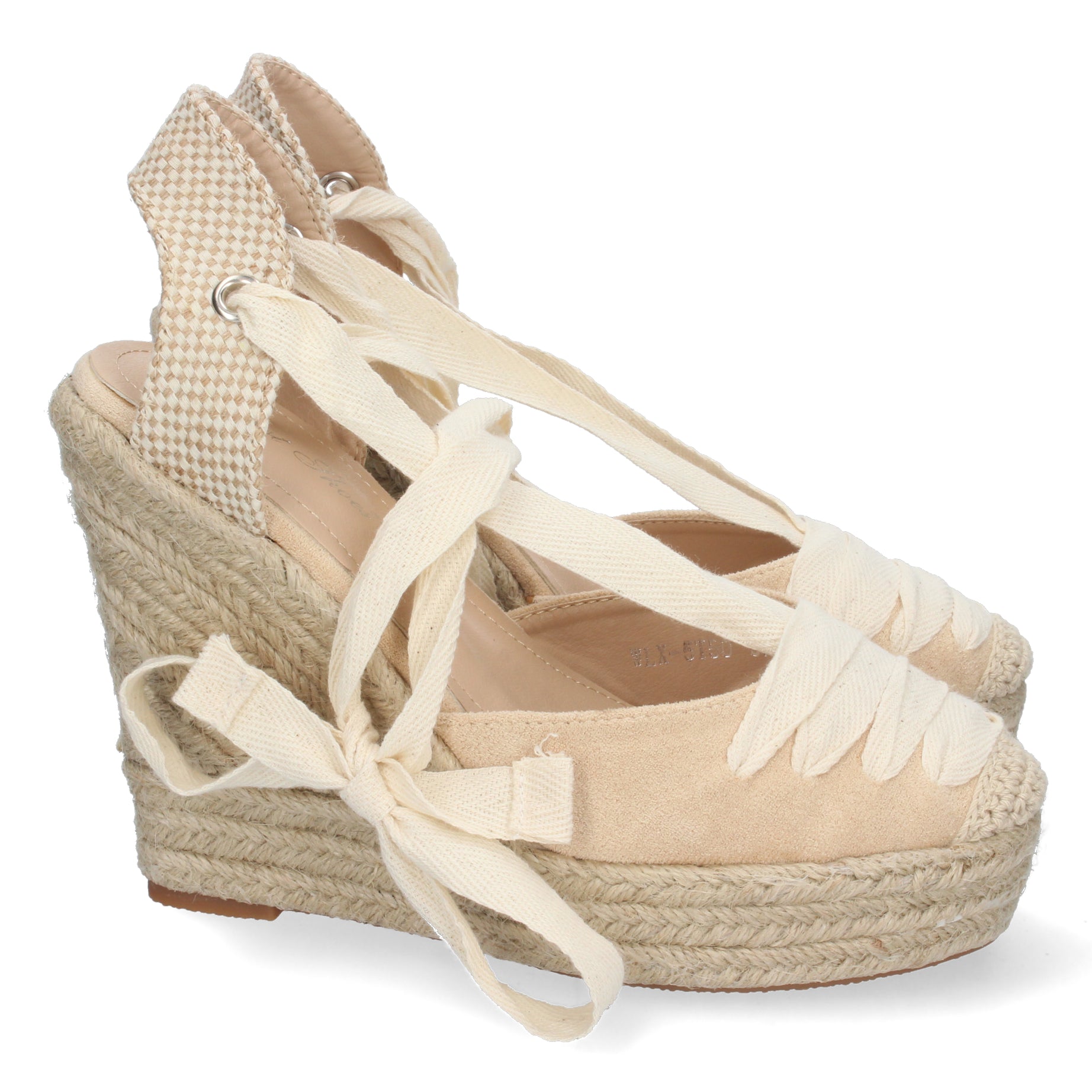 Elegante Sandalia 5T50-Beige con Cierre de Cordones, Comodidad Total