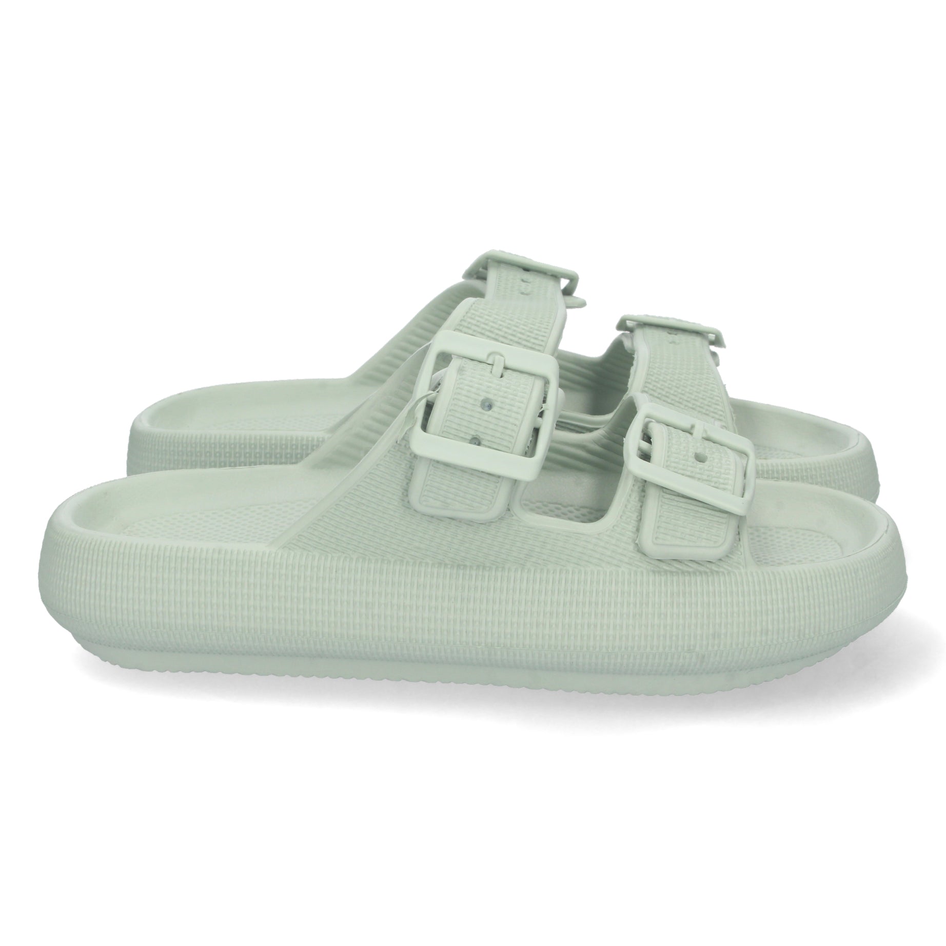Cómoda Sandalia 8029-Verde con Doble Pala para Bienestar