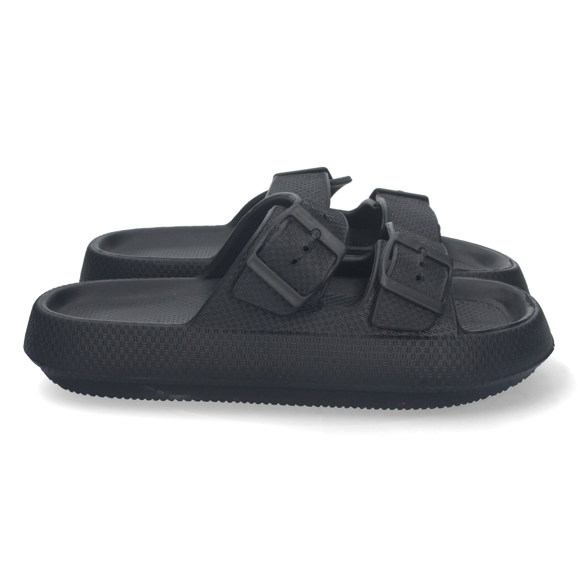 Cómoda Sandalia 8030-Negro con Doble Pala para Confort Total