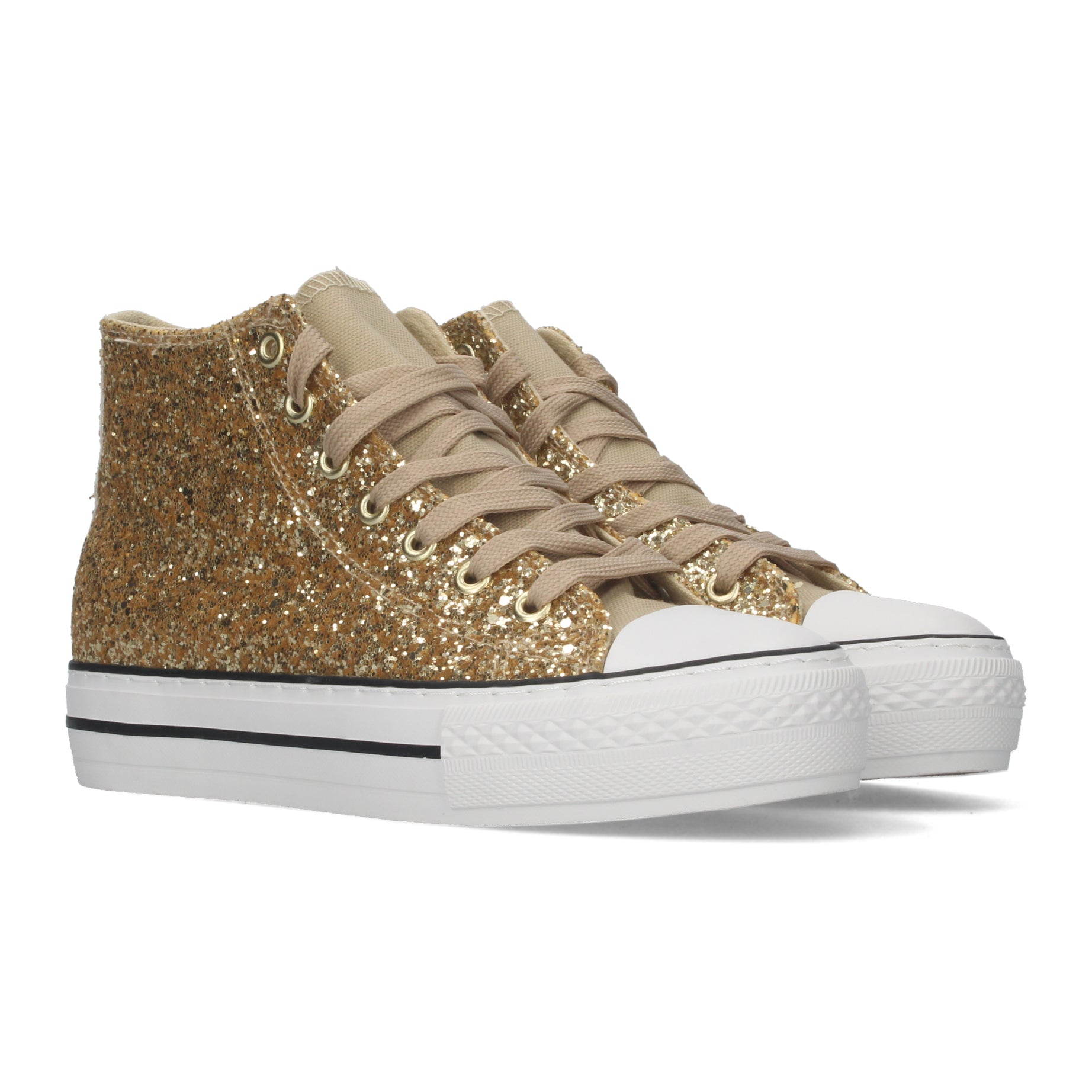 Deslumbrantes Zapatillas 8900-Oro con Lentejuelas para Otoño