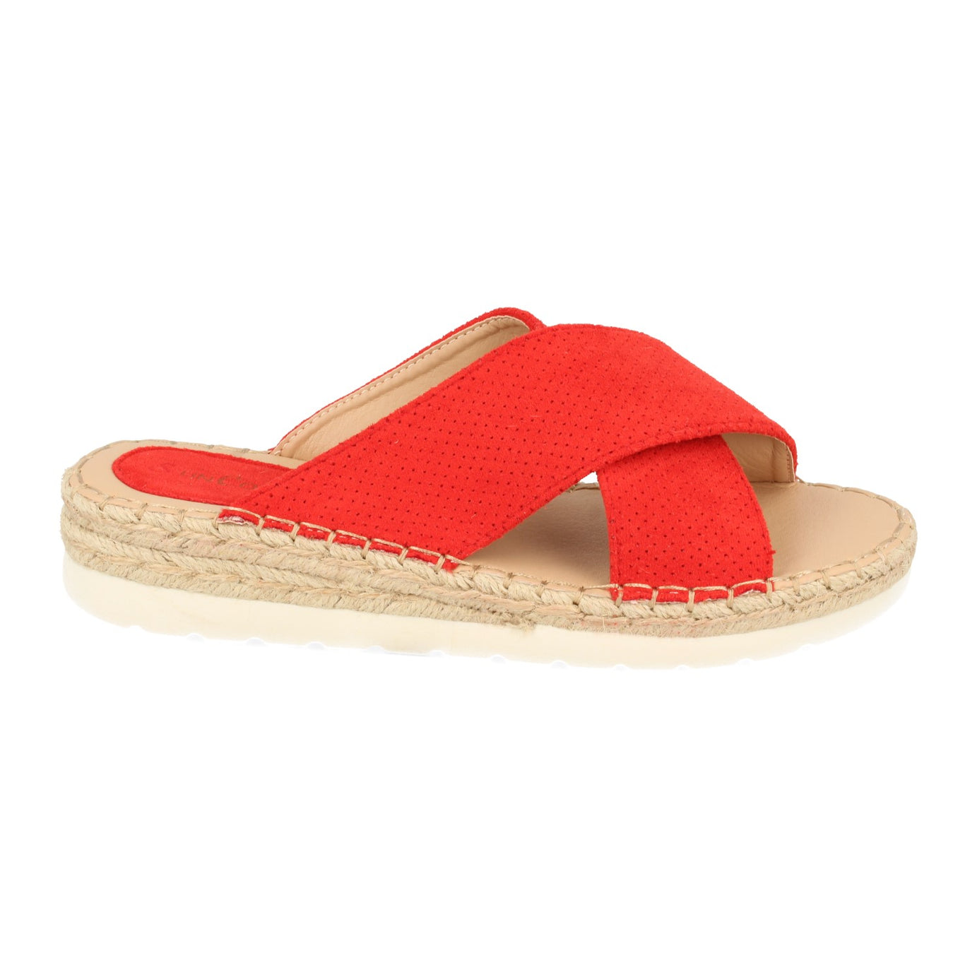 Elegante Sandalia 9082-Rojo con Cuña Baja para Confort Diario
