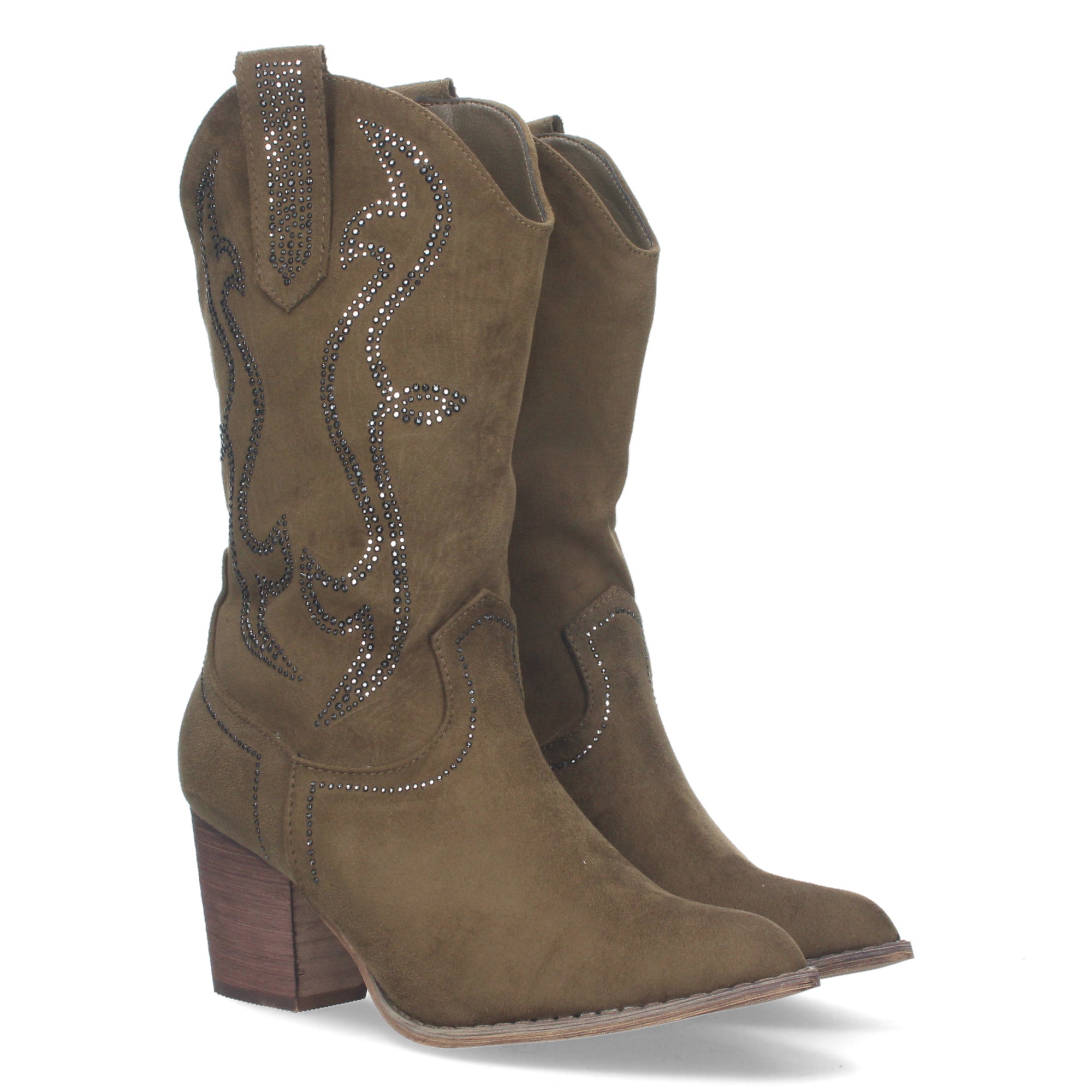 Bota Campera A-2445-Verde con Diseño Brillante