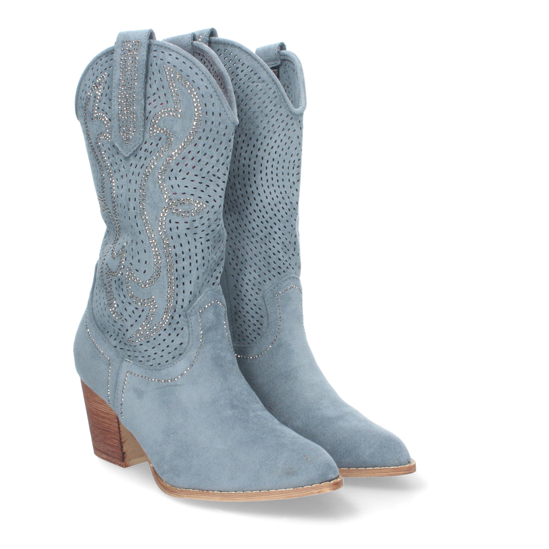 Bota Campera A-3237-Azul con Tacón Cómodo y Estilo
