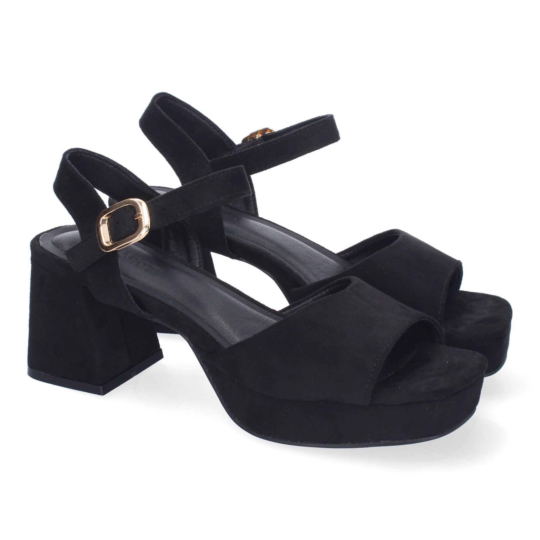 Elegantes Sandalias A-3434-Negro con Correa Ajustable para Comodidad