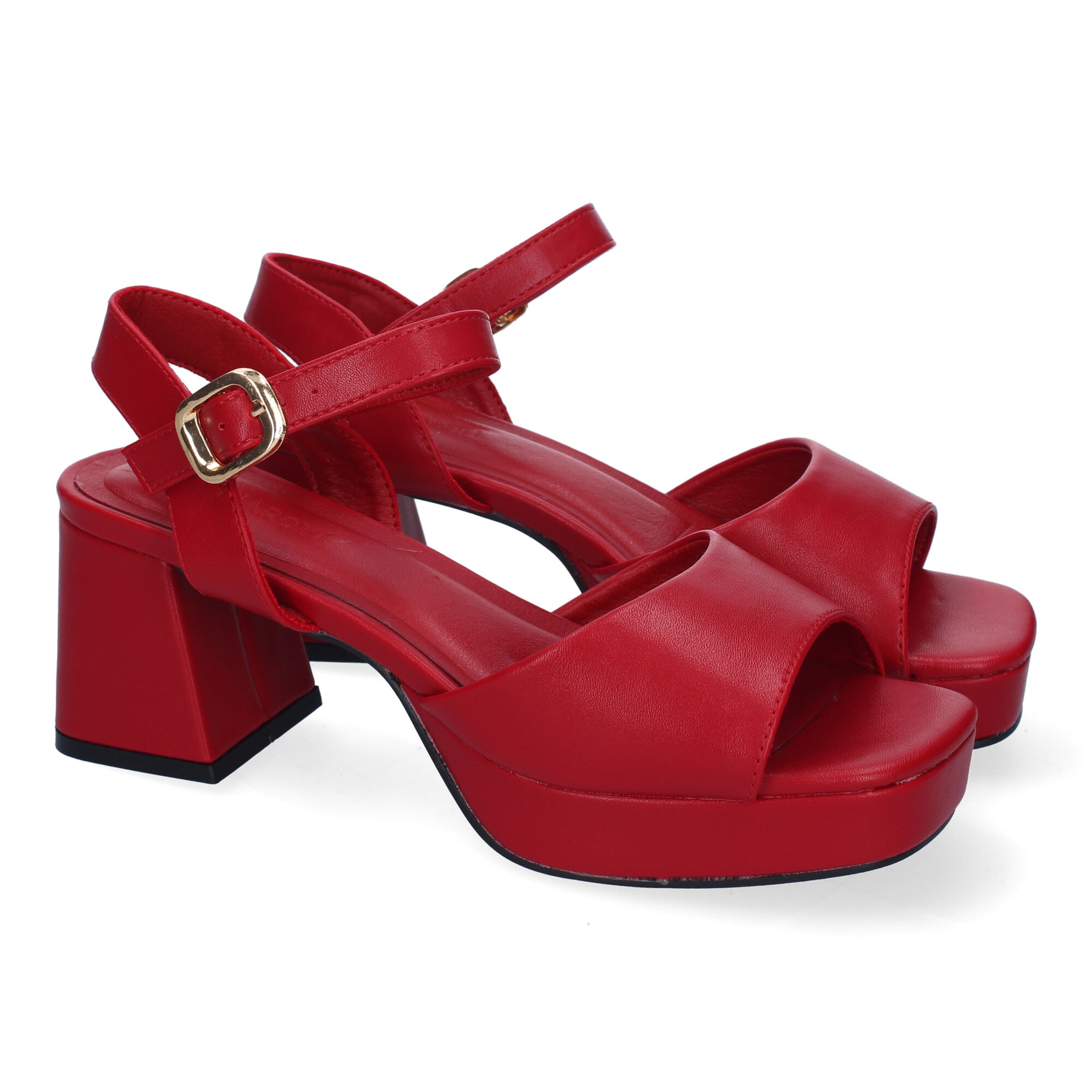 Elegantes Sandalias A-3434-Rojo con Correa Ajustable y Cómodas