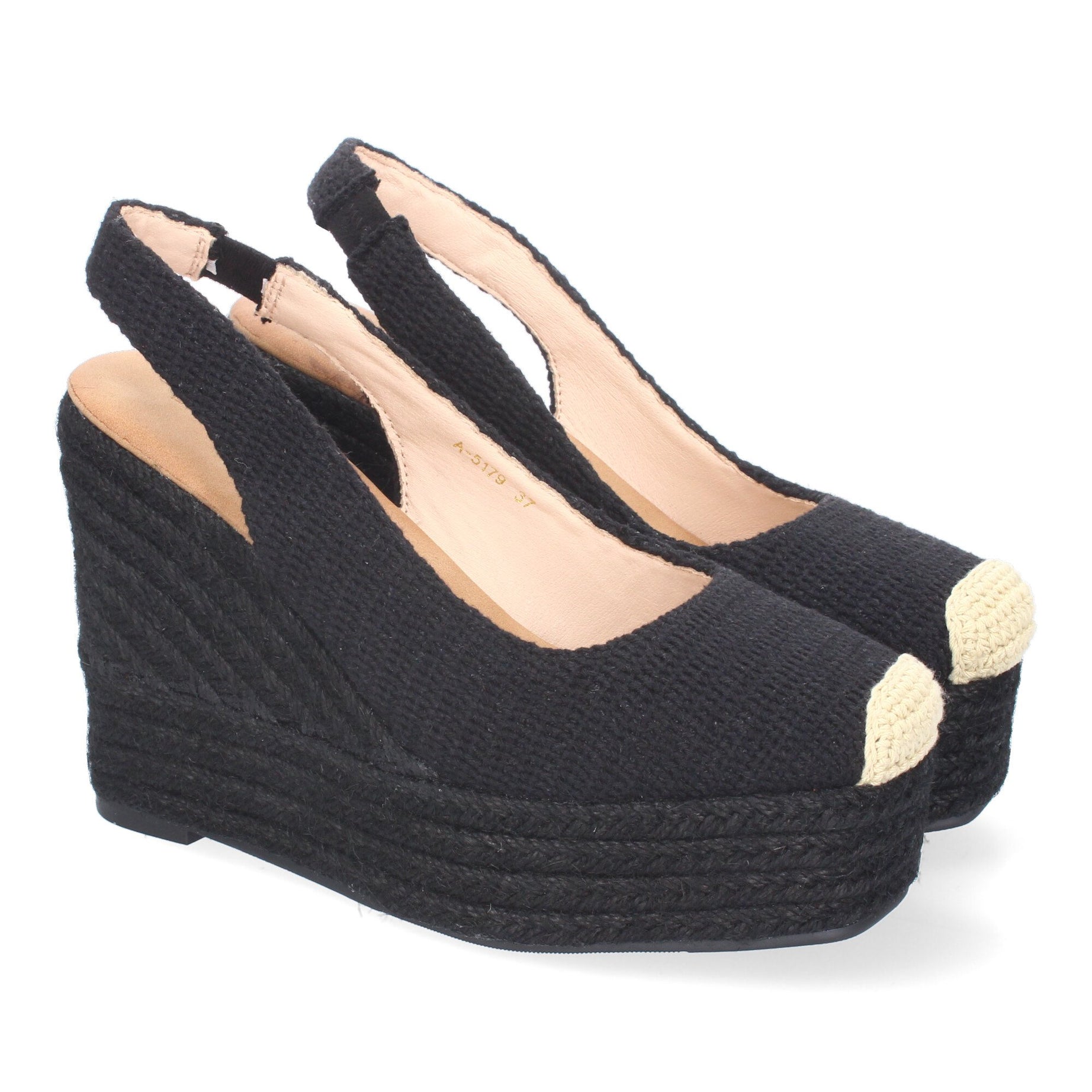 Elegantes Sandalias A-5179-Negro con Bordados para Comodidad