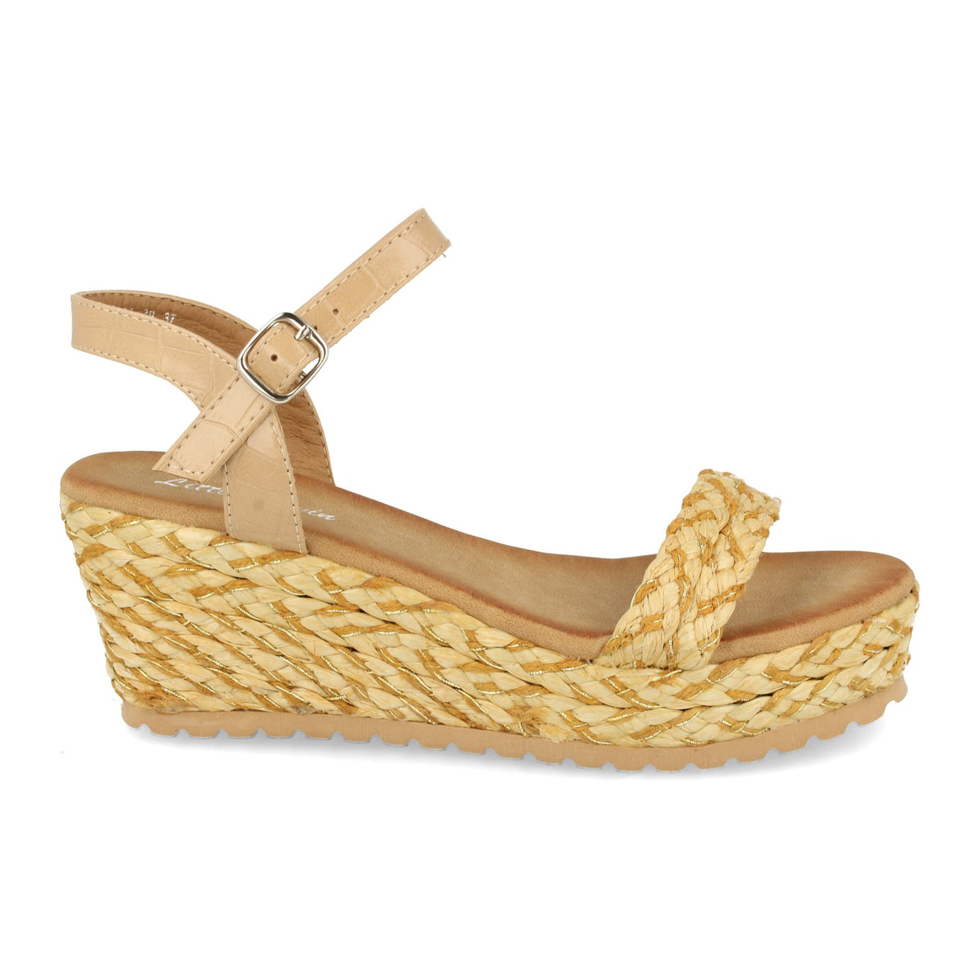 Elegantes Sandalias A30-39-Beige con Cuña y Estilo Único