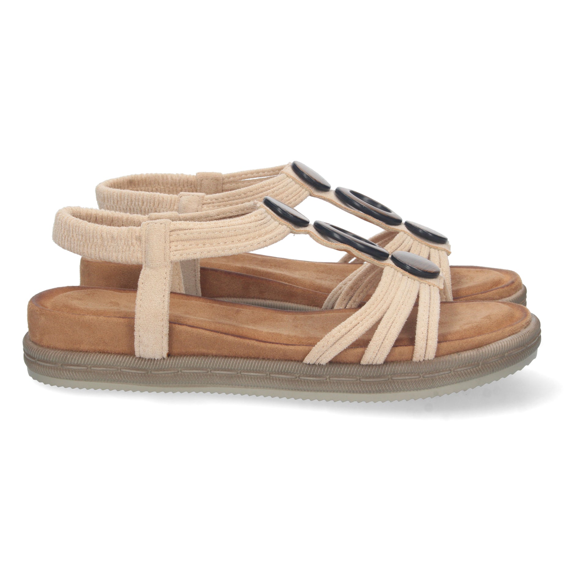 Cómoda Sandalia AF-2323-Beige con Cierre Elástico para Disfrutar