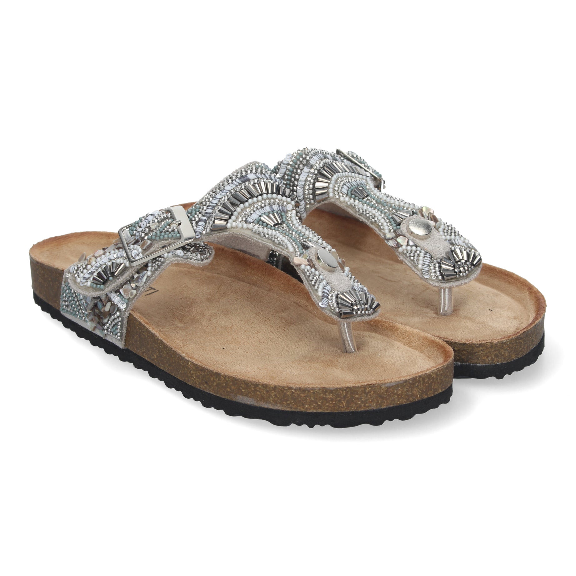 Elegante Sandalia AY-3066-Plata con Planta Bio y Estilo Único