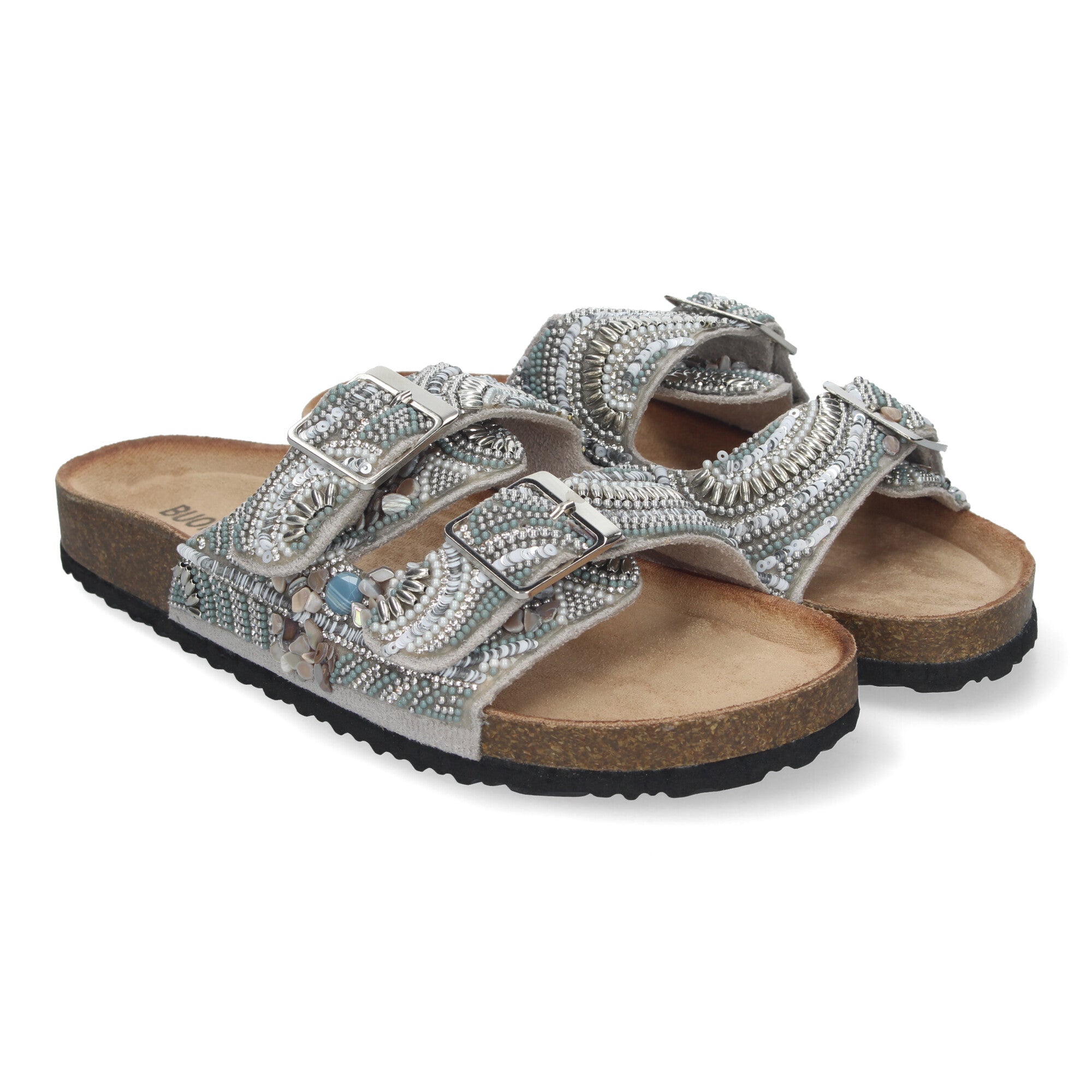 Elegante Sandalia AY-3069-Plata con Strass y Comodidad Suprema