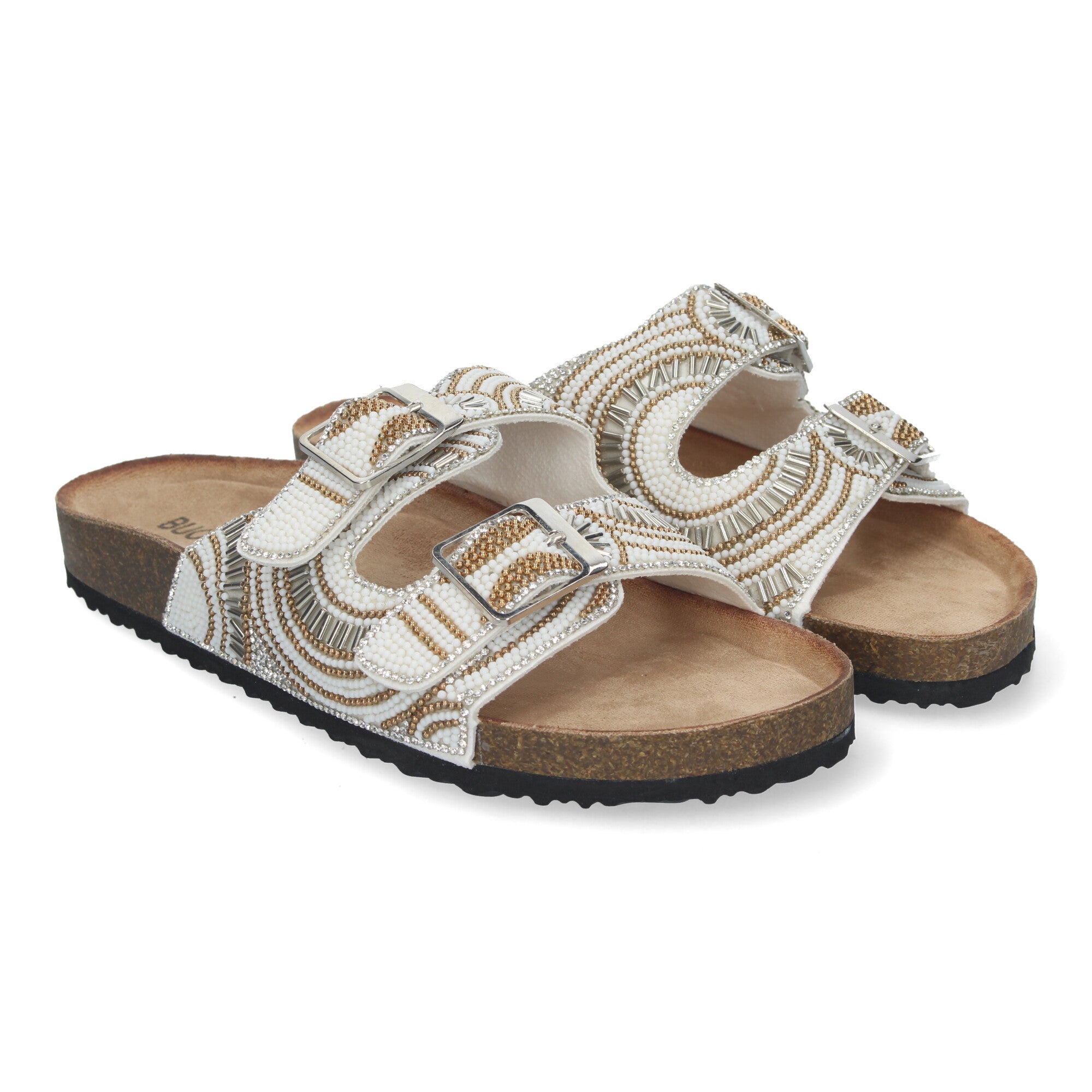 Sandalia Elegante AY-3070-Blanco Con Strass Para Confort Diario