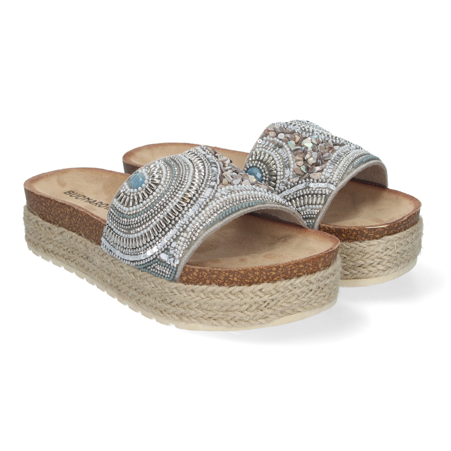 Sandalia Elegante AY-3072-Plata con Strass y Comodidad