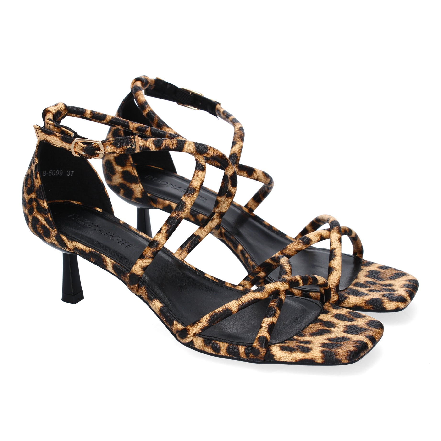 Elegante Sandalia B-5099-Leopardo con Tiras Comodas Ideal Verano