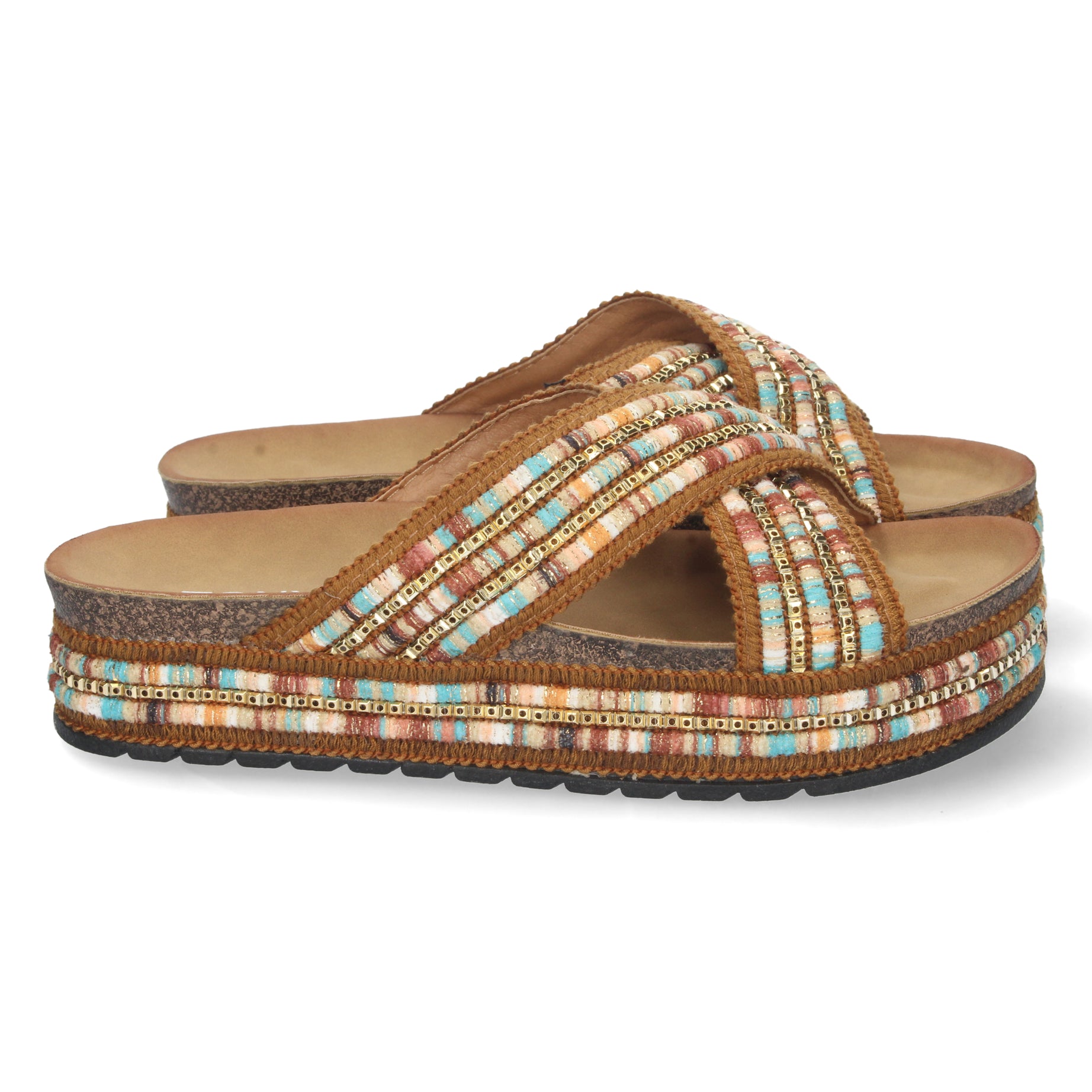 Maravillosa Sandalia BL22-1-Camel con Bio Planta Confortable