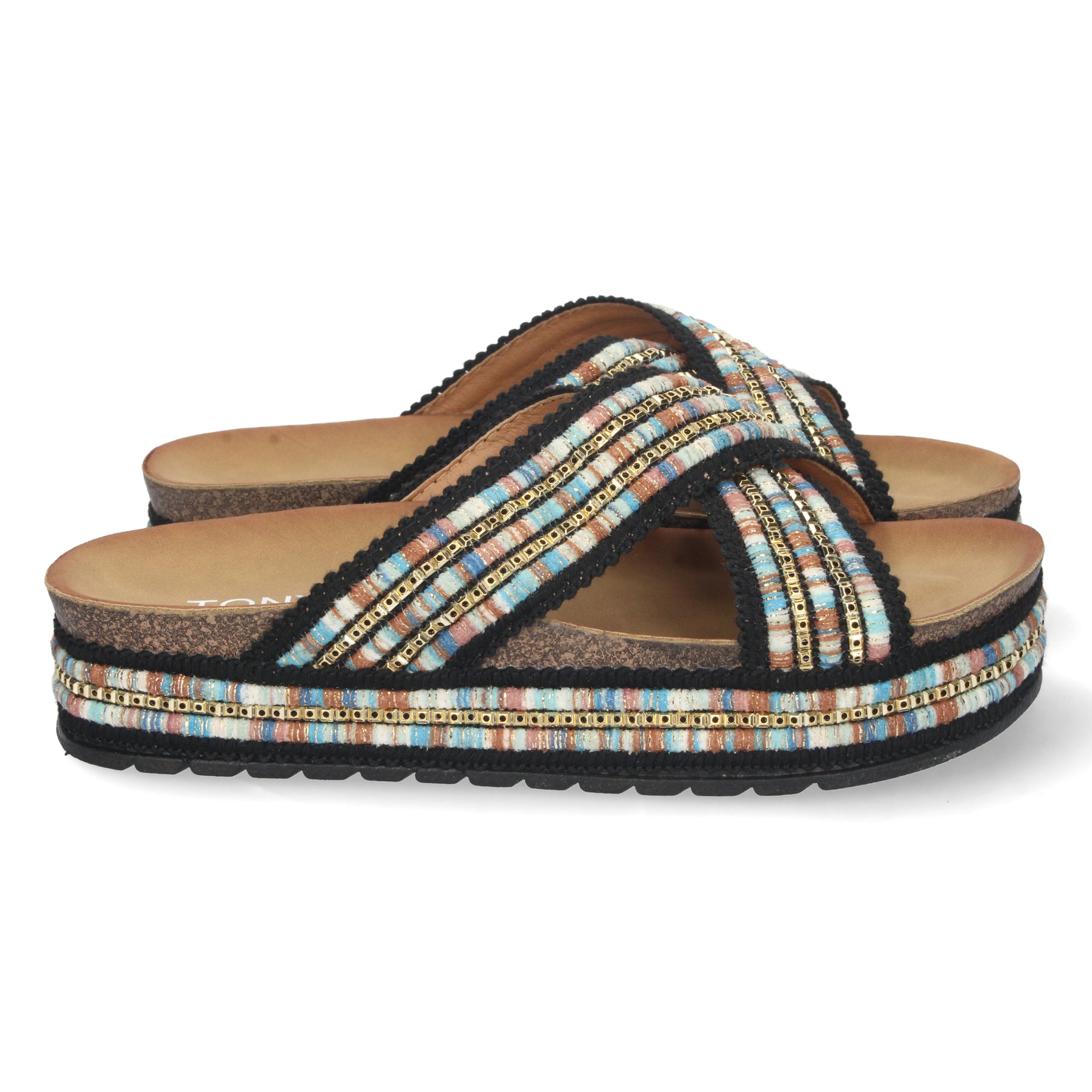 Elegante Sandalia BL22-1-Negro con Planta Bio, Comodidad Total