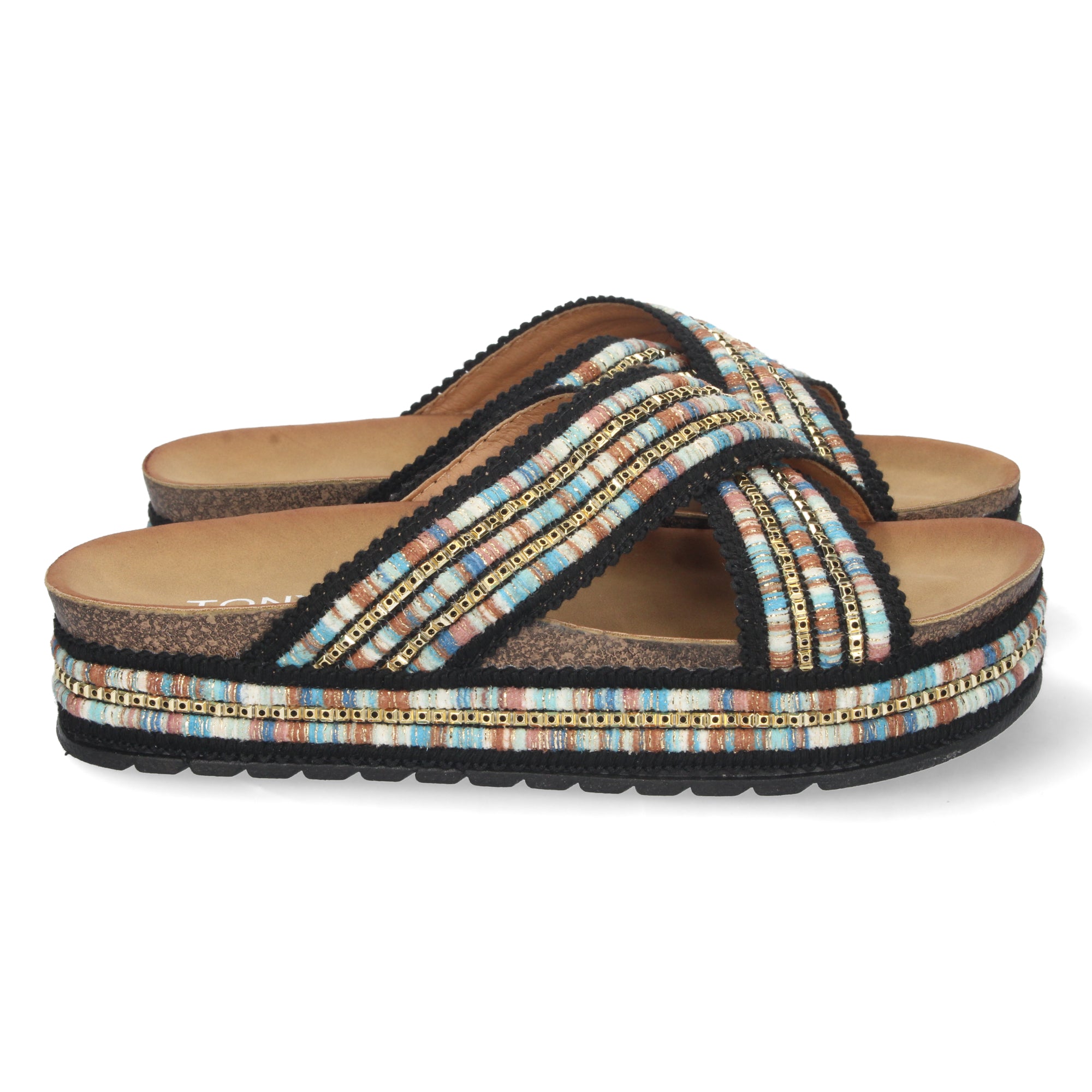 Elegante Sandalia BL22-1-Negro con Planta Bio, Comodidad Total