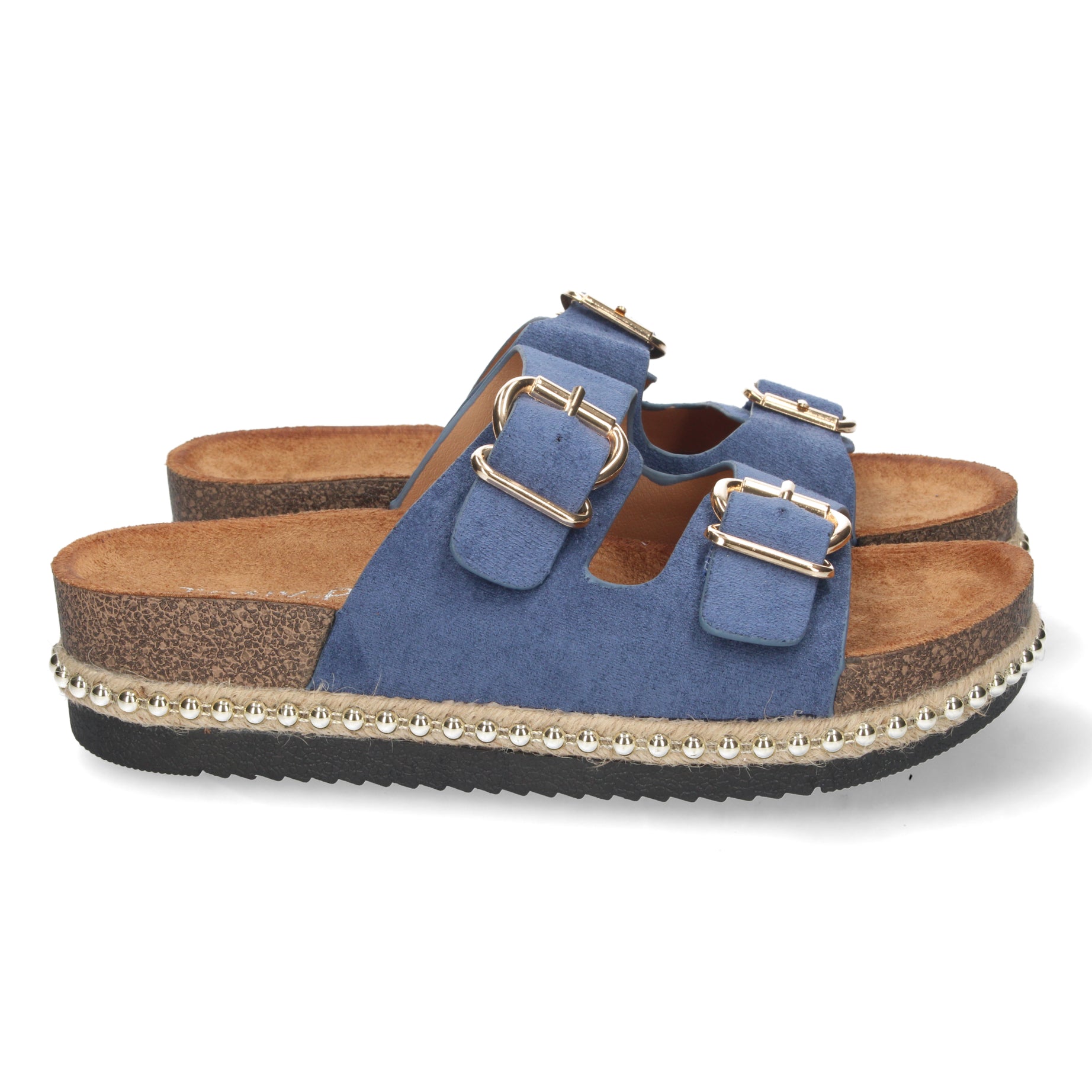 Elegante Sandalia BL22-5-Azul con Planta Bio para Comodidad