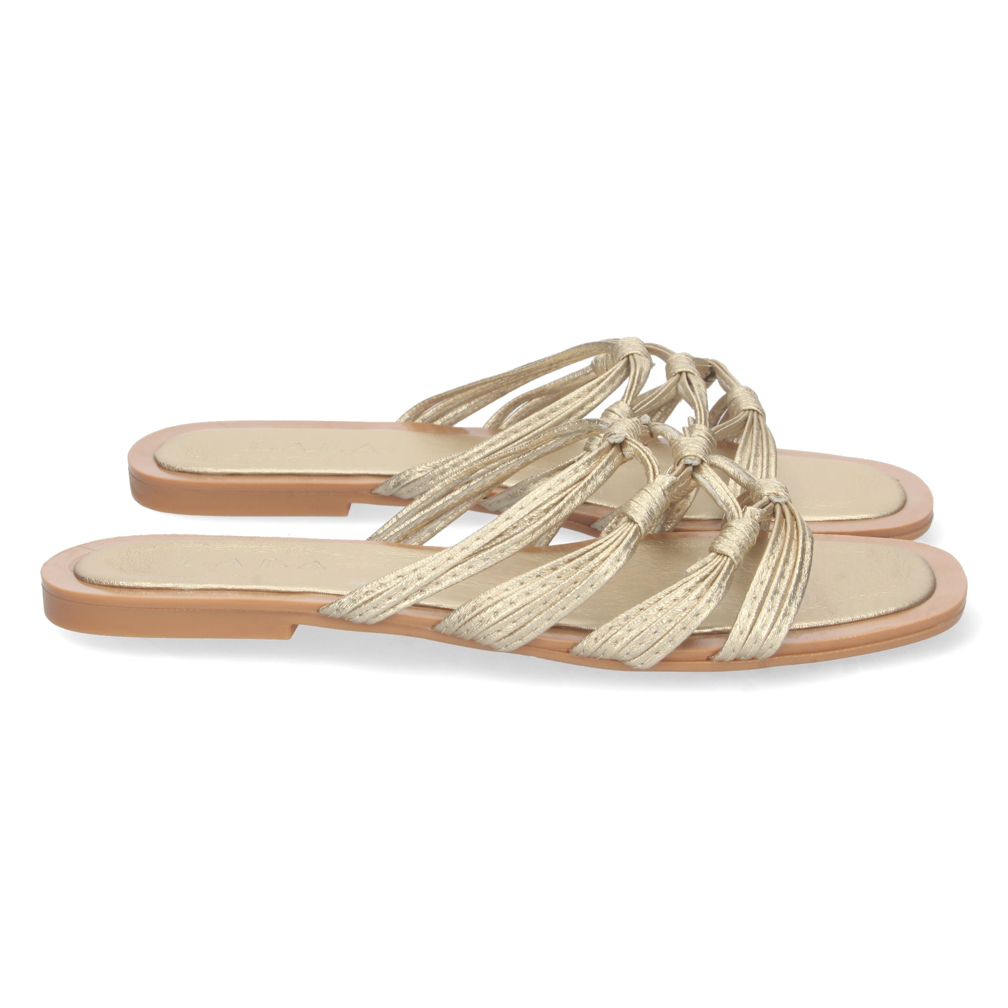 Elegante Sandalia BP-2317-Oro con Tiras Brillantes, Comodidad Total
