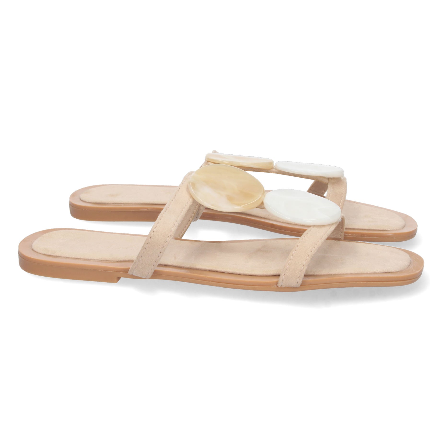 Elegante Sandalia BP-2320-Beige con Abalorios, Comodidad Total