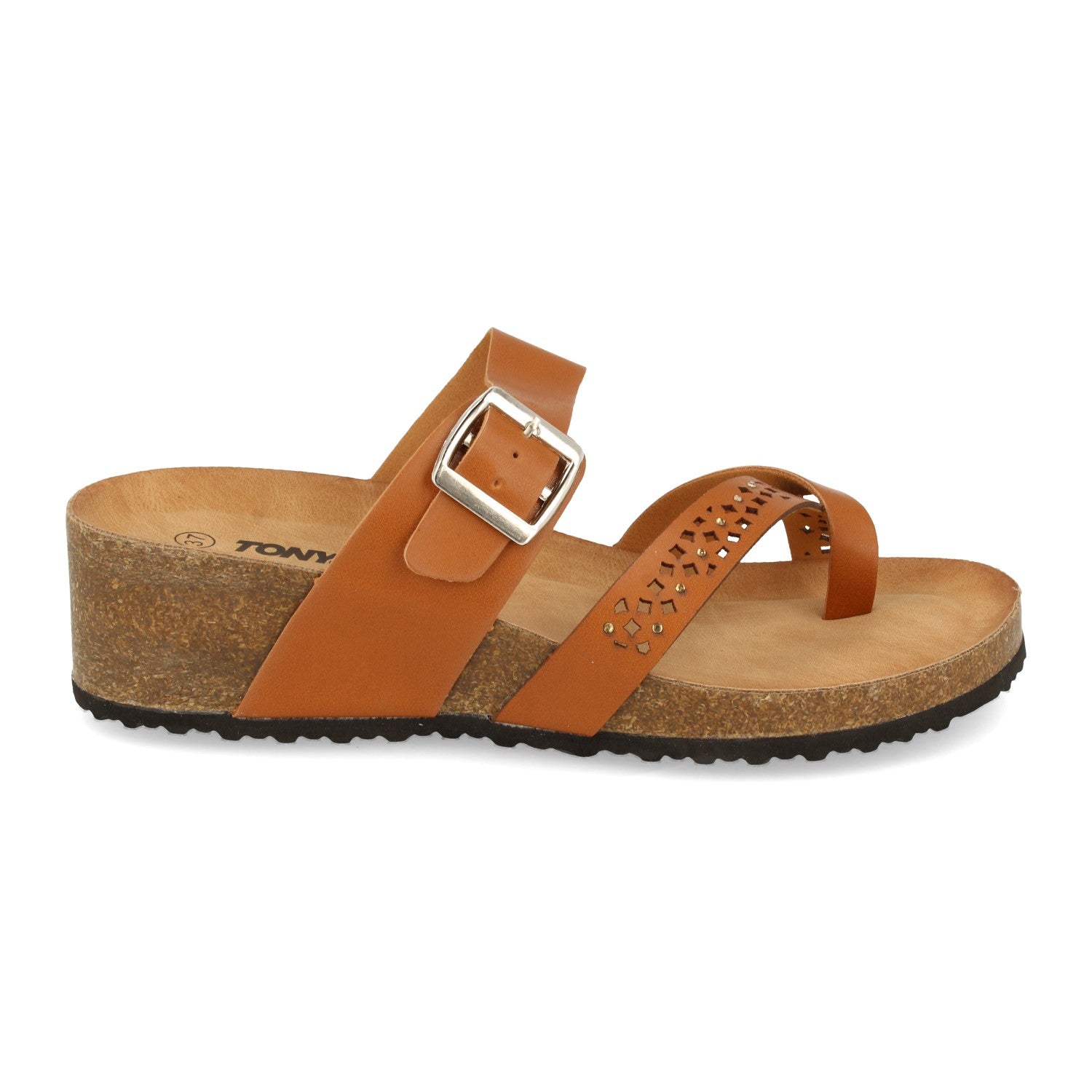 Elegante Sandalia BQ01-Camel con Comodidad Anatómica