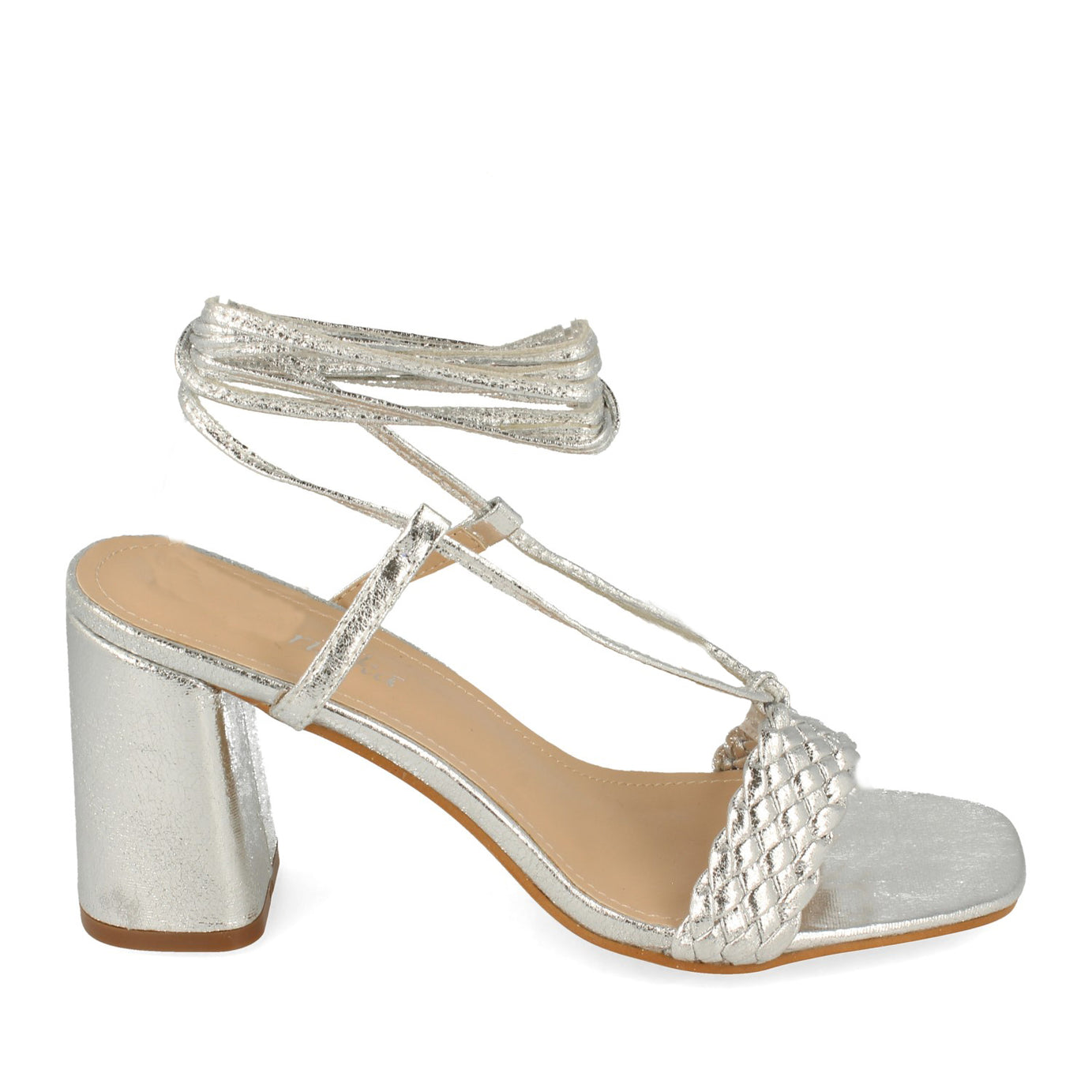 Sandalia Elegante CQ1082-Plata con Pala Trenzada, Confort Superior