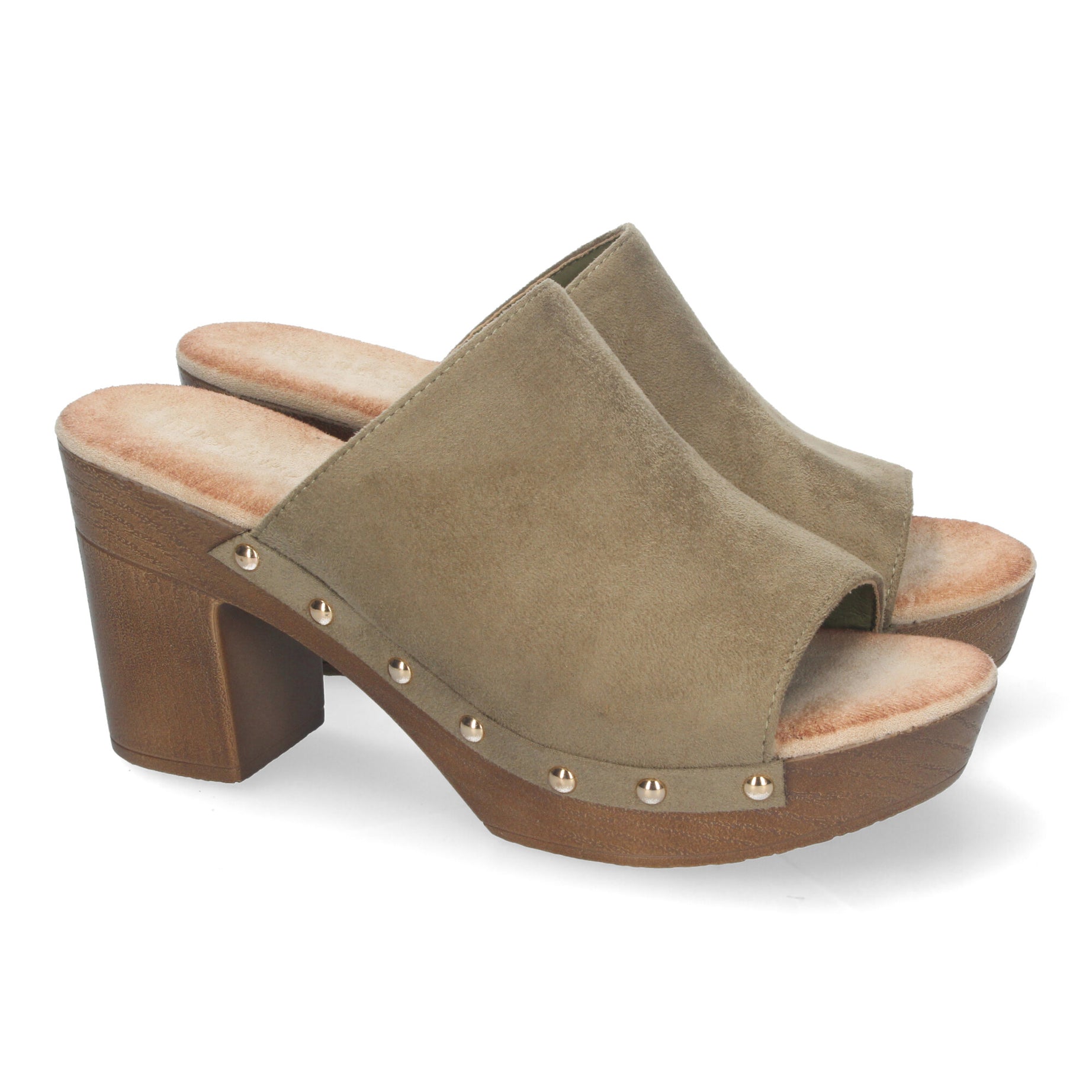 Zuecos DB-3187-Verde Altos y Cómodos para Mujer